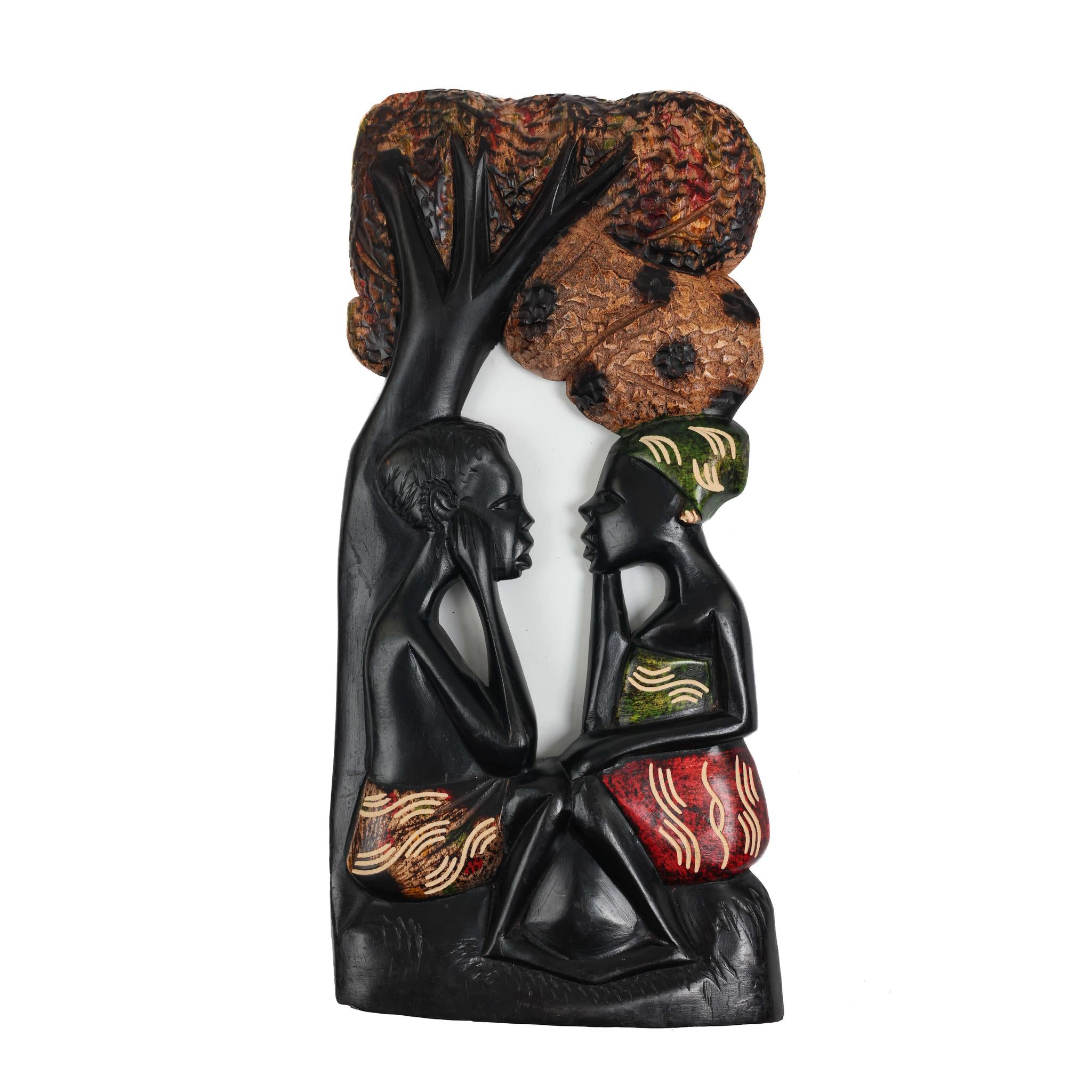 Hand-Carved Wall Art - African Couple