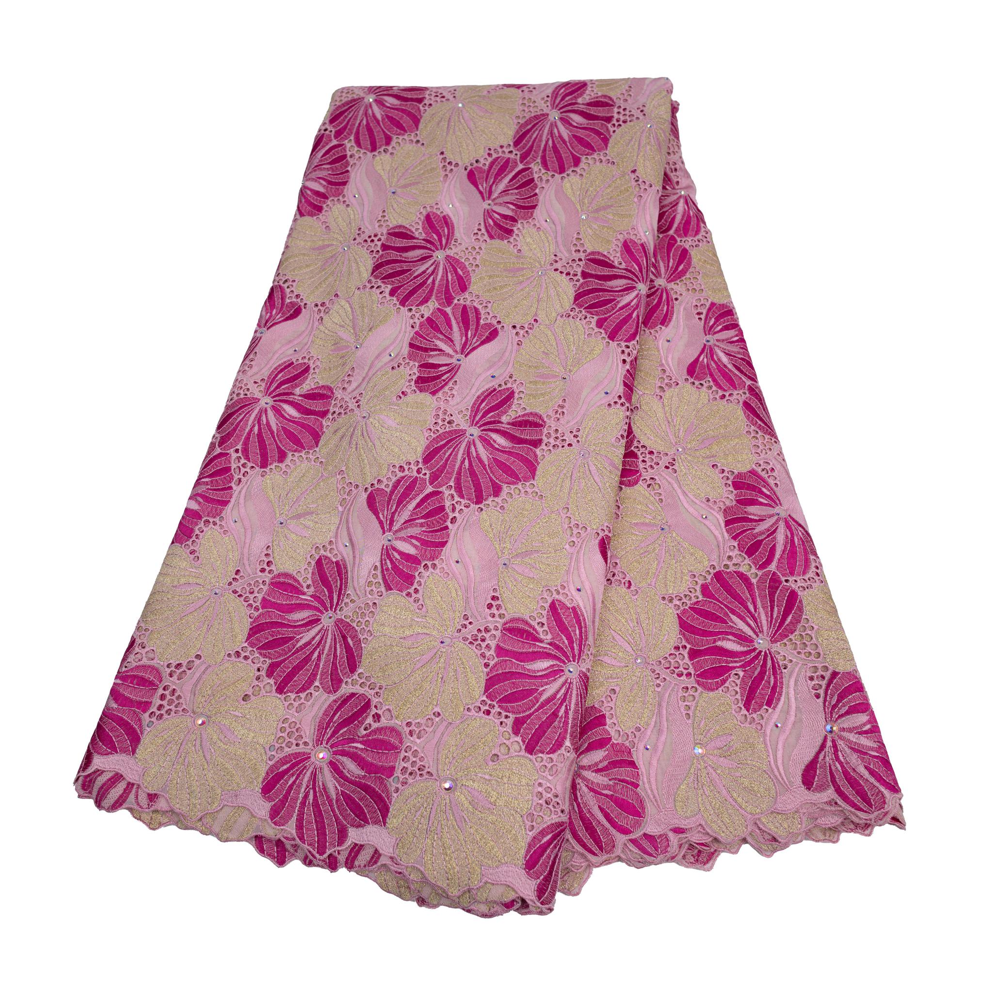 Pink & Gold Cotton Lace