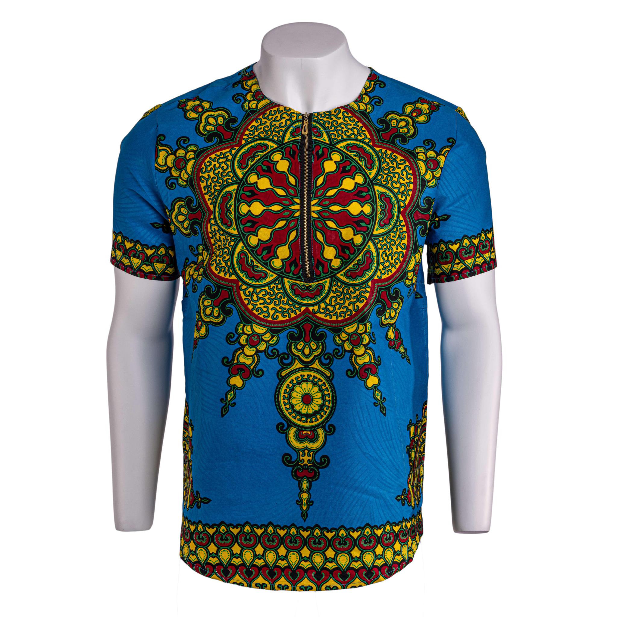 Blue & Yellow Dashiki Men's Top