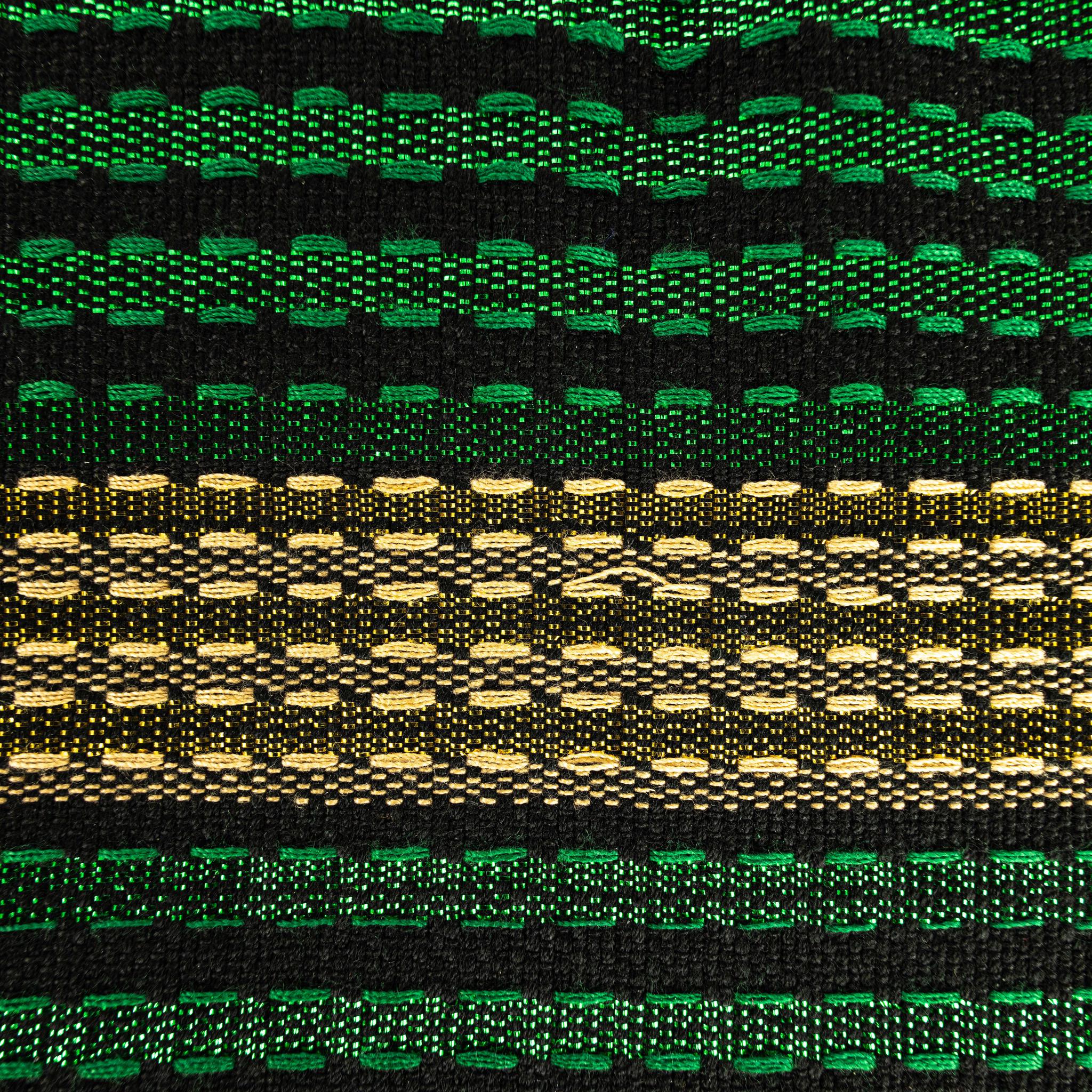 Aso Oke Gele - Headwrap - Green & Gold (Cotton)