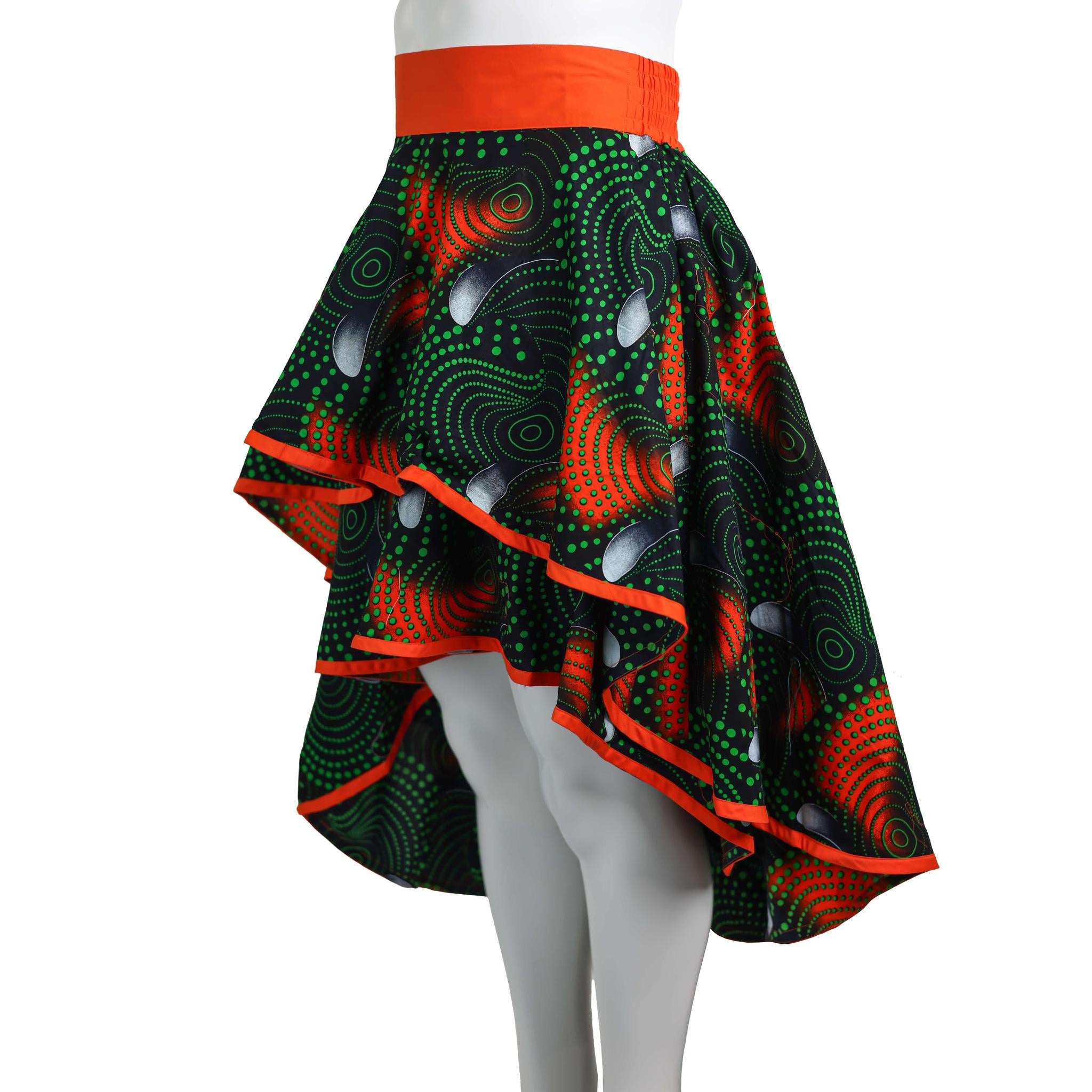 Layered Ankara Skirt with Belt