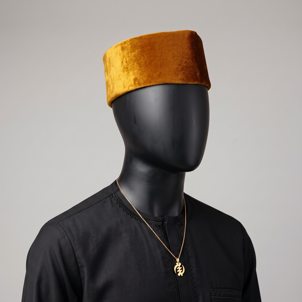 Gold Velvet Nigerian Cap