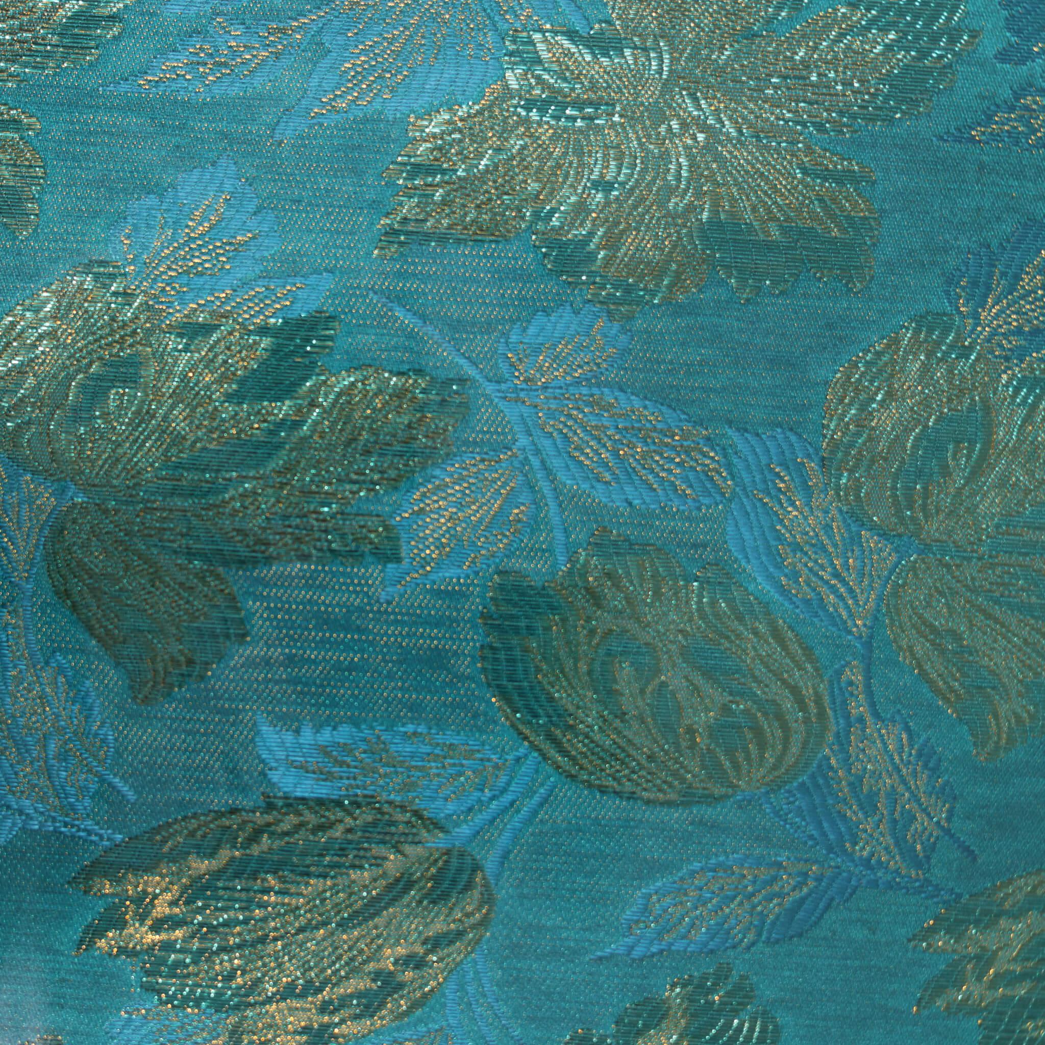 Teal & Gold Petal 2pc Sego Gele