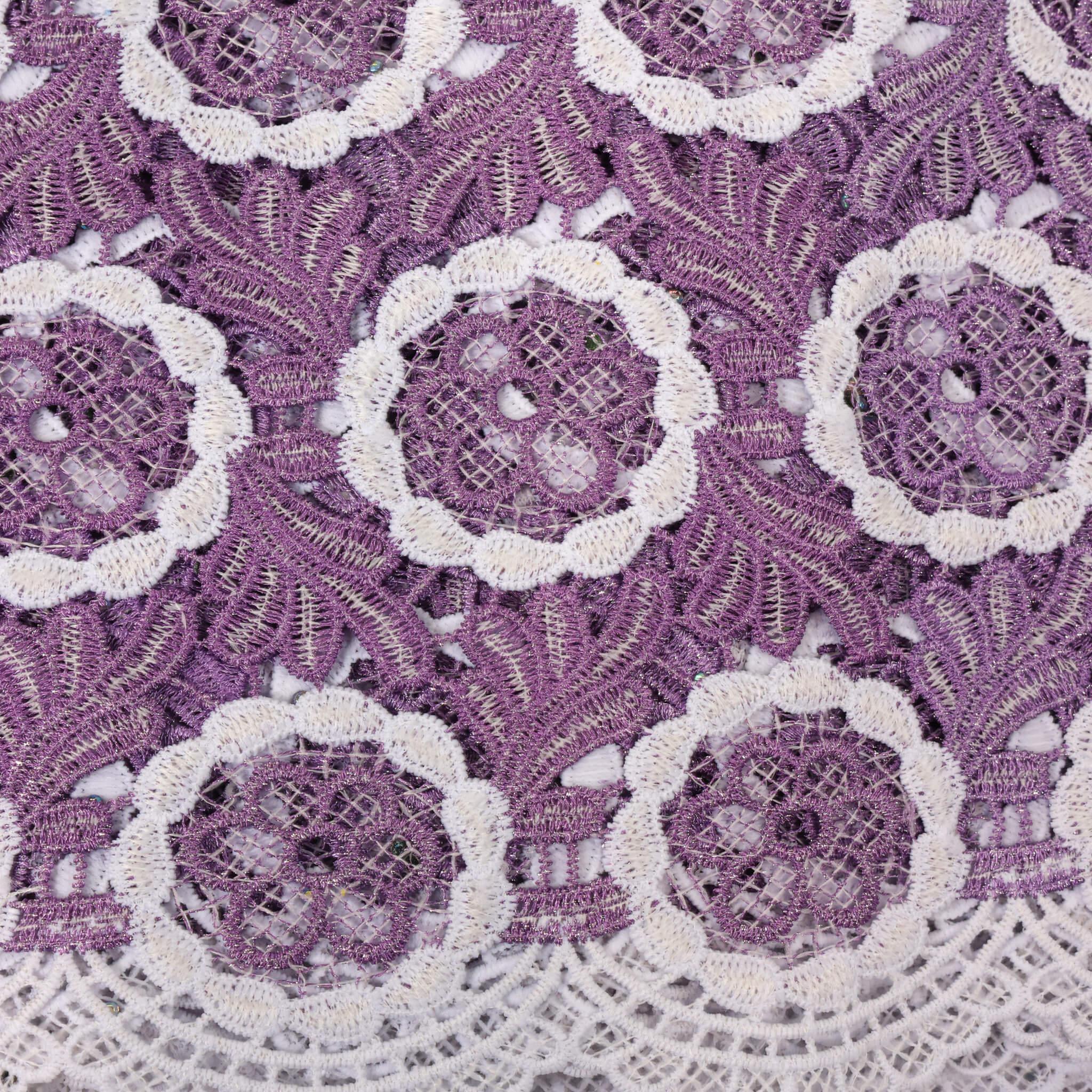 Purple & White Guipure/Cod Lace