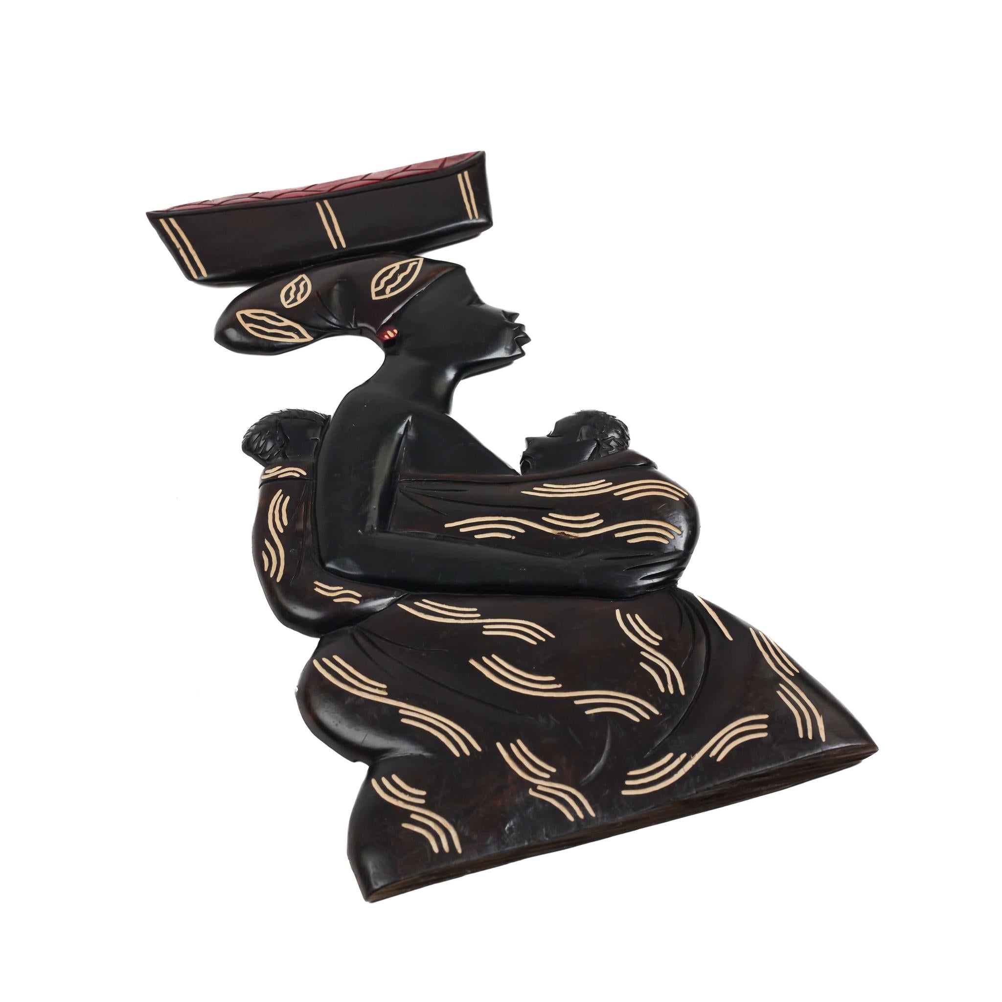 Hand-Carved Mama Africa Wall Sculpture - Large