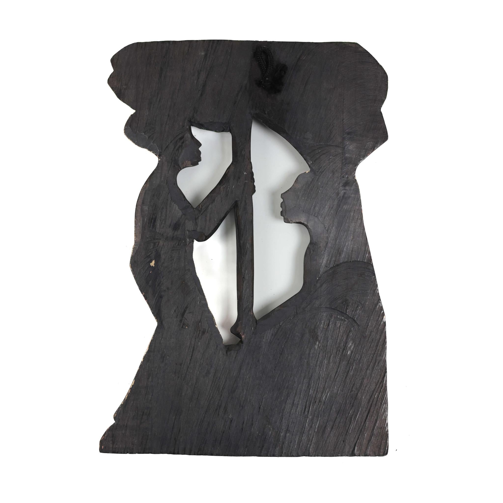 Hand-Carved Wall Art - African Women Pounding Fufu