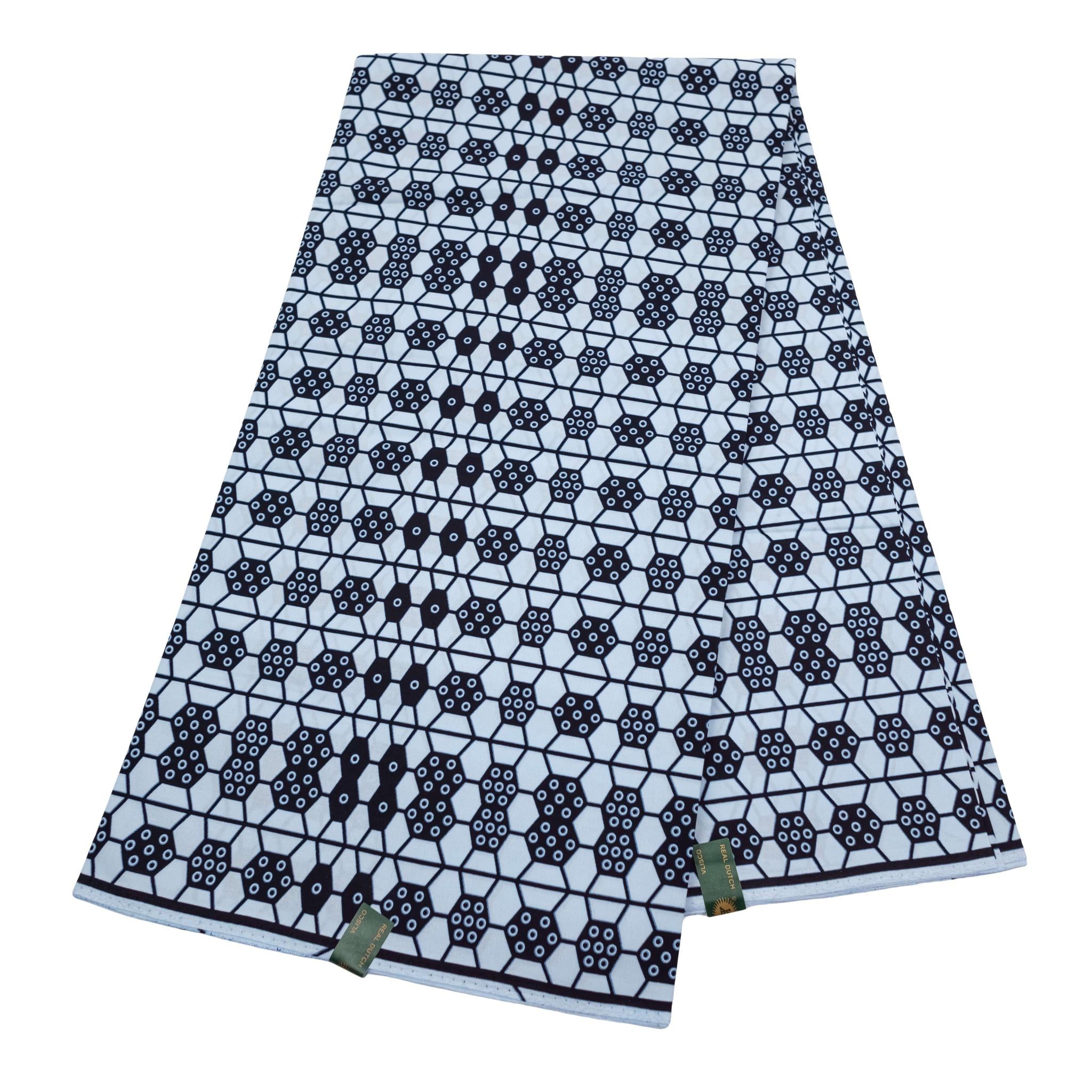 Blue & Black Wax Pint Fabric - 6 Yards