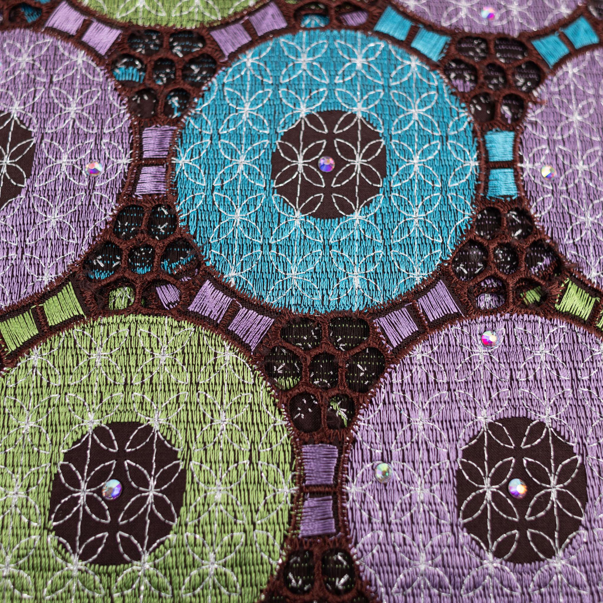 Purple, Green & Blue Cotton Lace