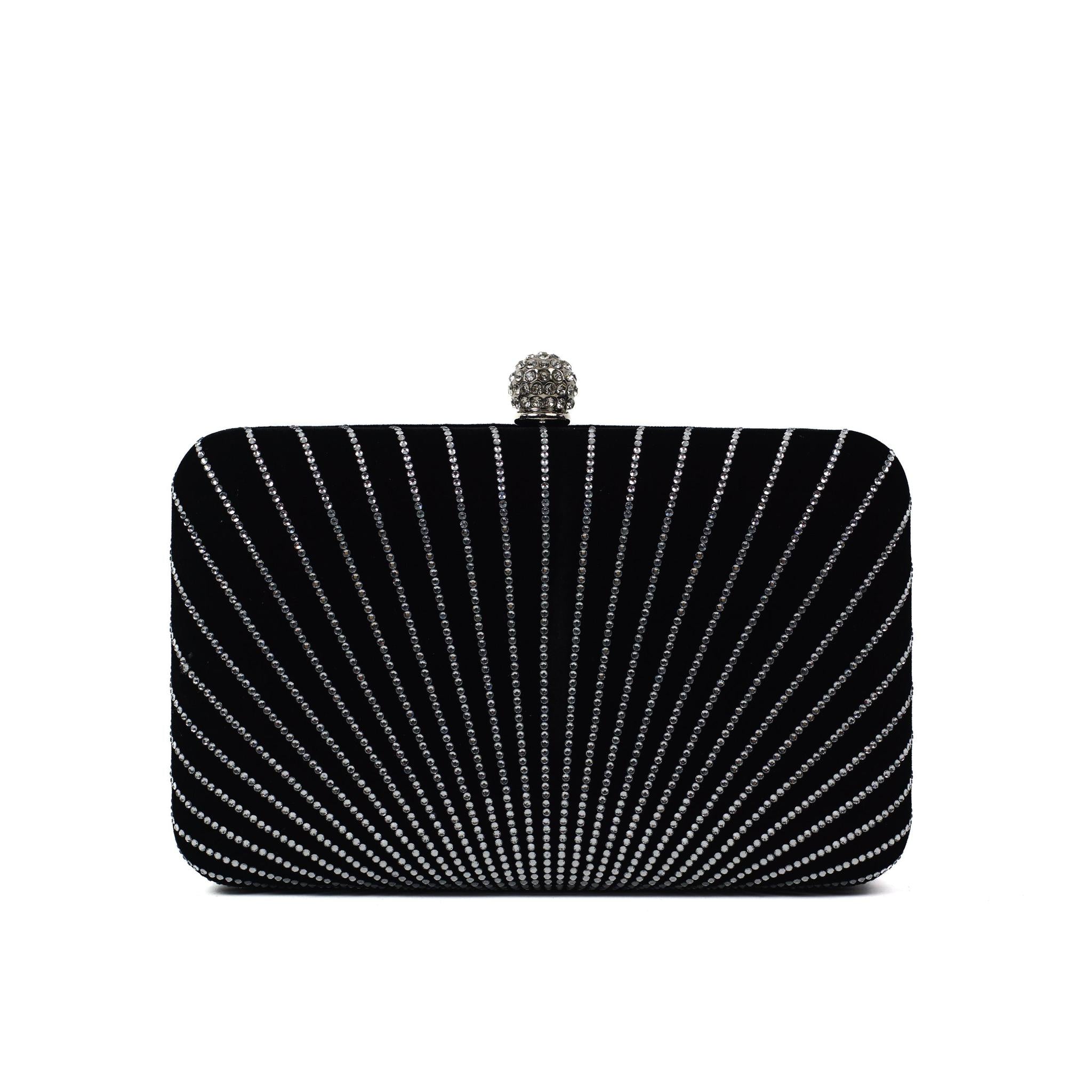 Star Light Rhinestone Box Clutch Purse