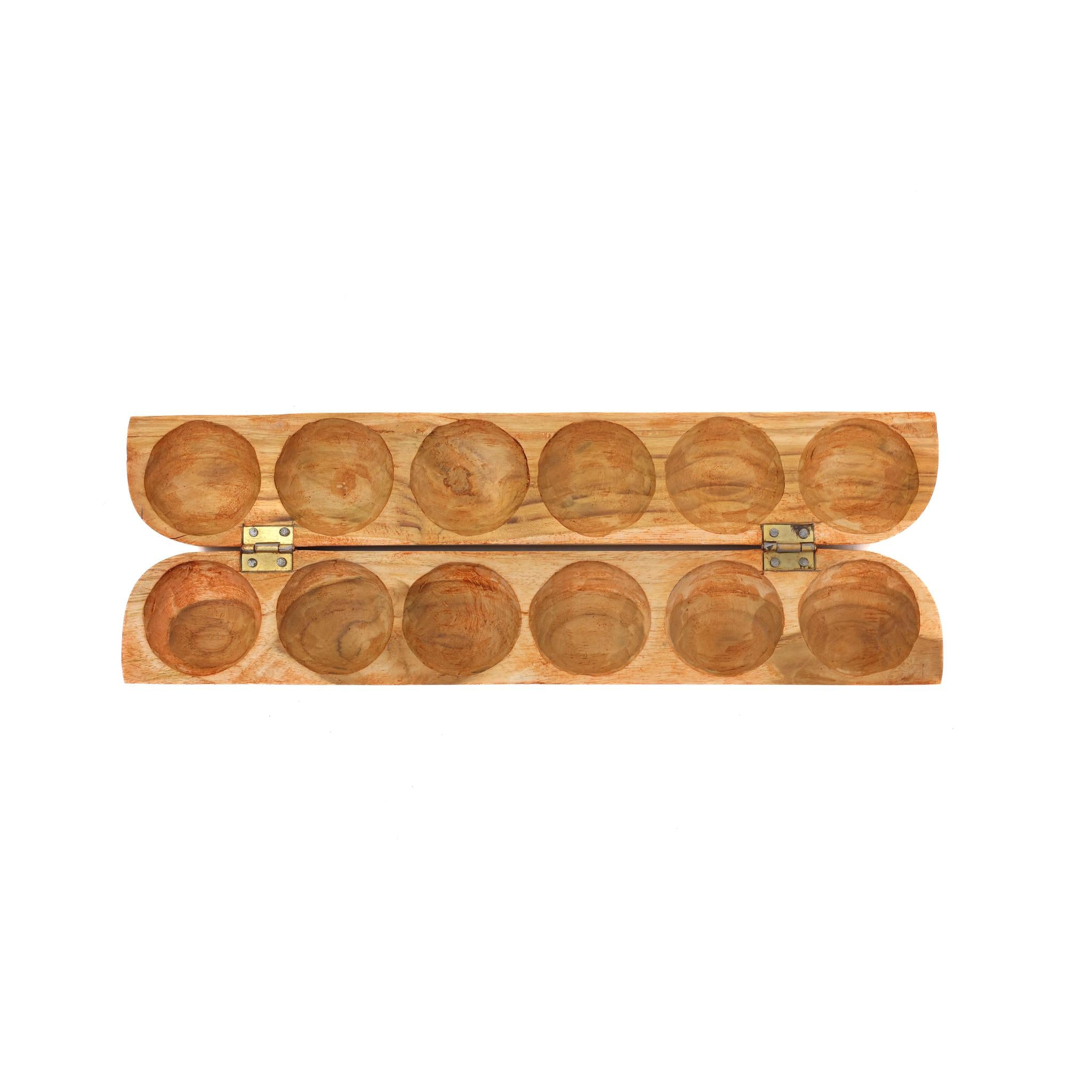 Hand carved Ayò - Mancala Game - Hut Design