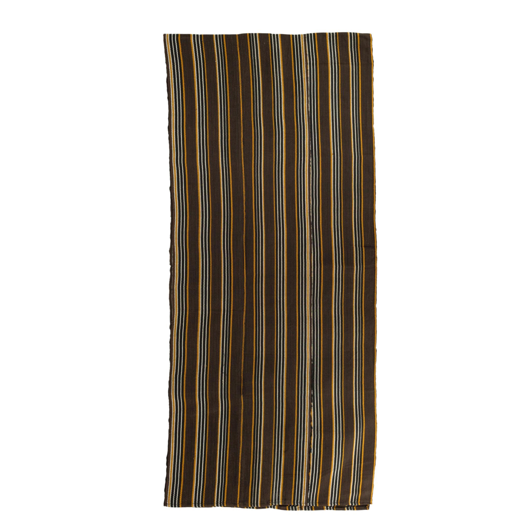 Aso Oke Gele - Headwear - Brown, Gold & White (Cotton)