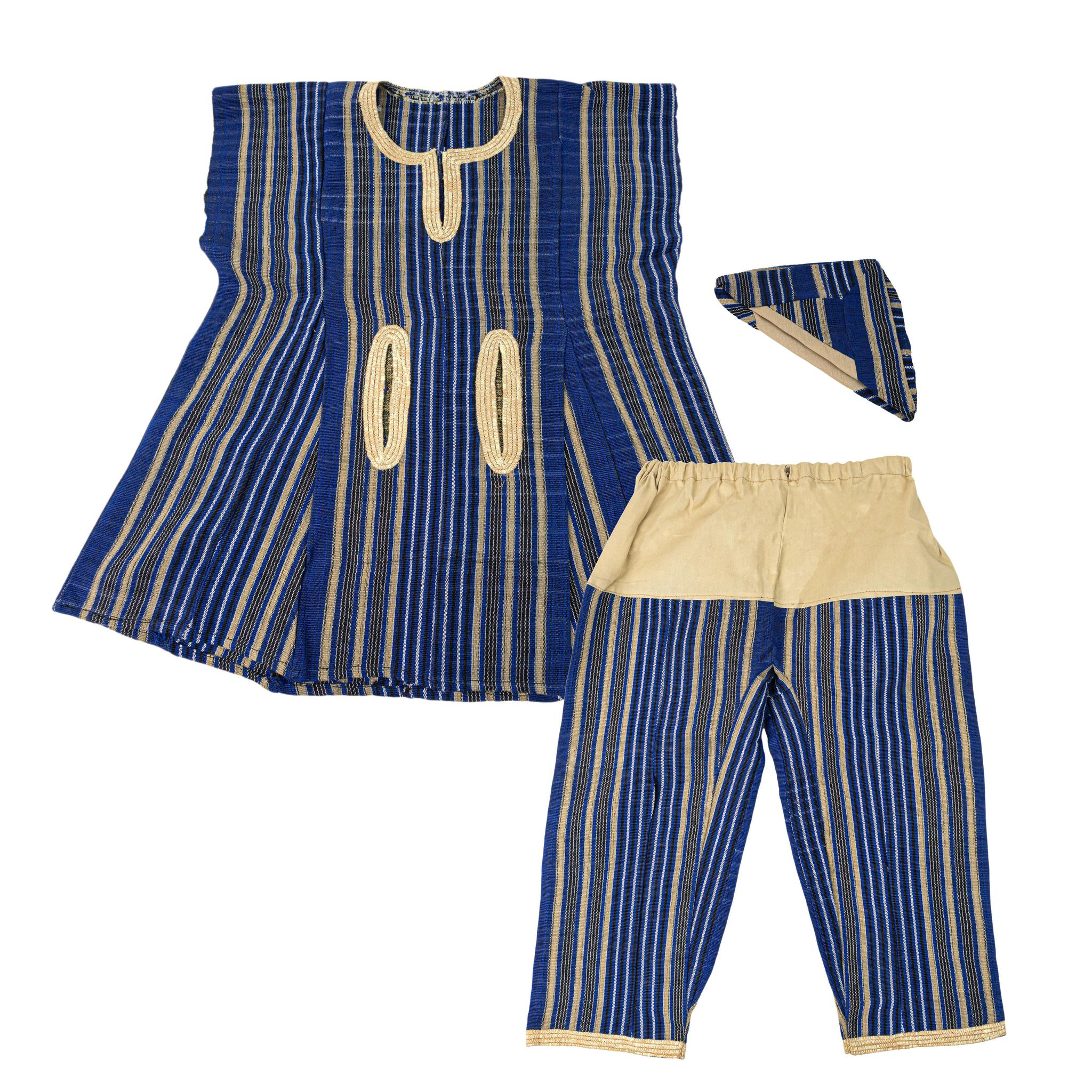 Boys Blue Aso-Oke Kids Set