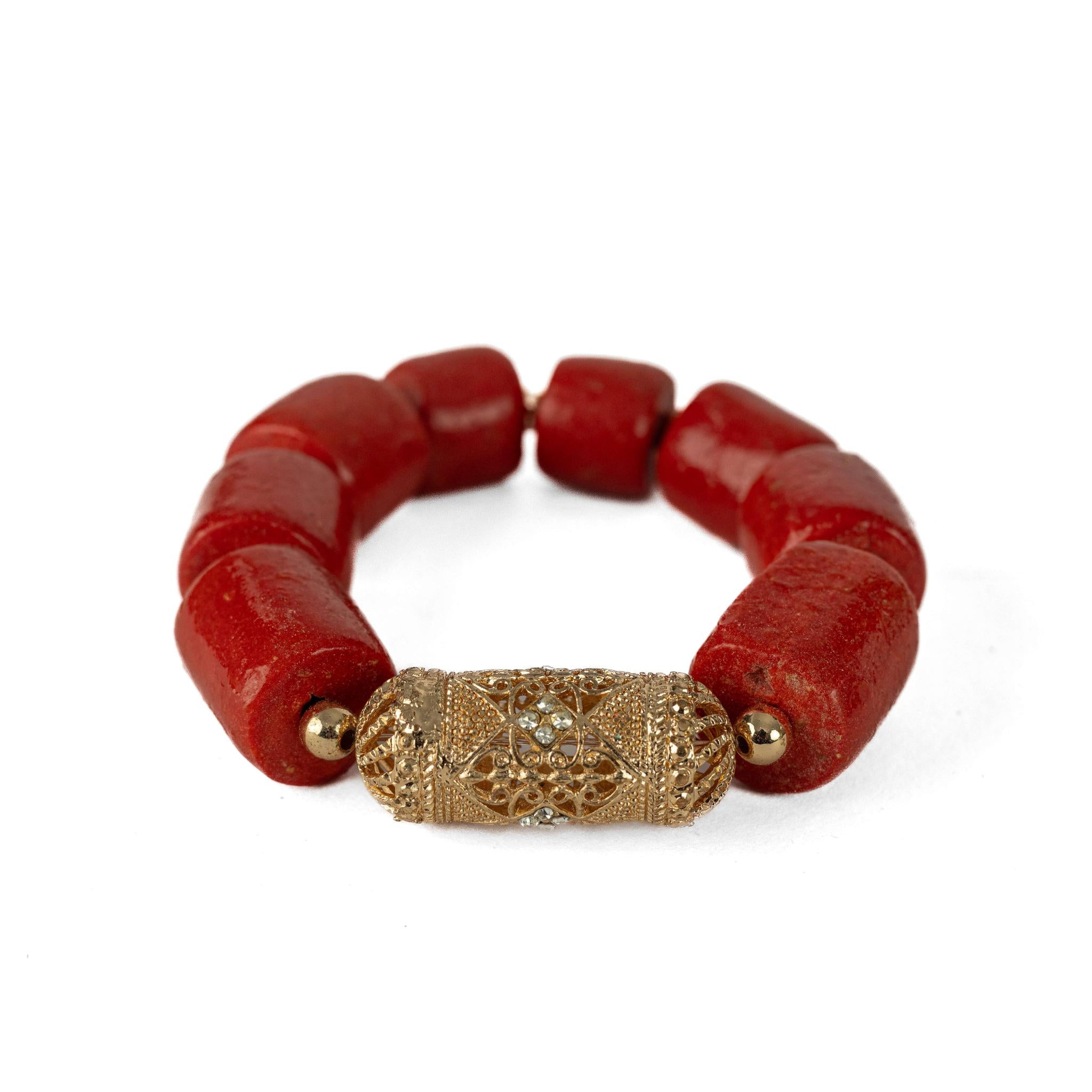 Nigerian Coral Bead Three Layers Women's Set