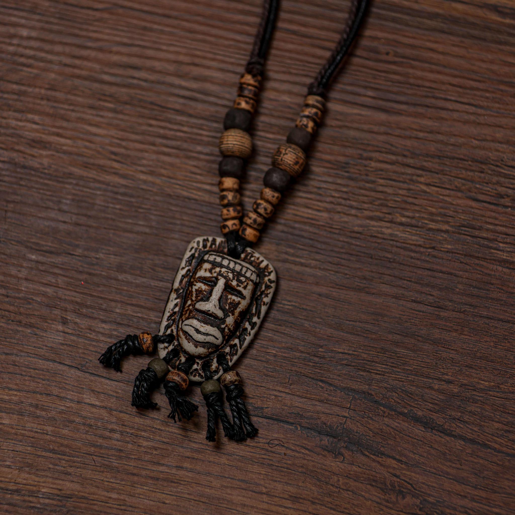 Unique Mask Pendant Necklace