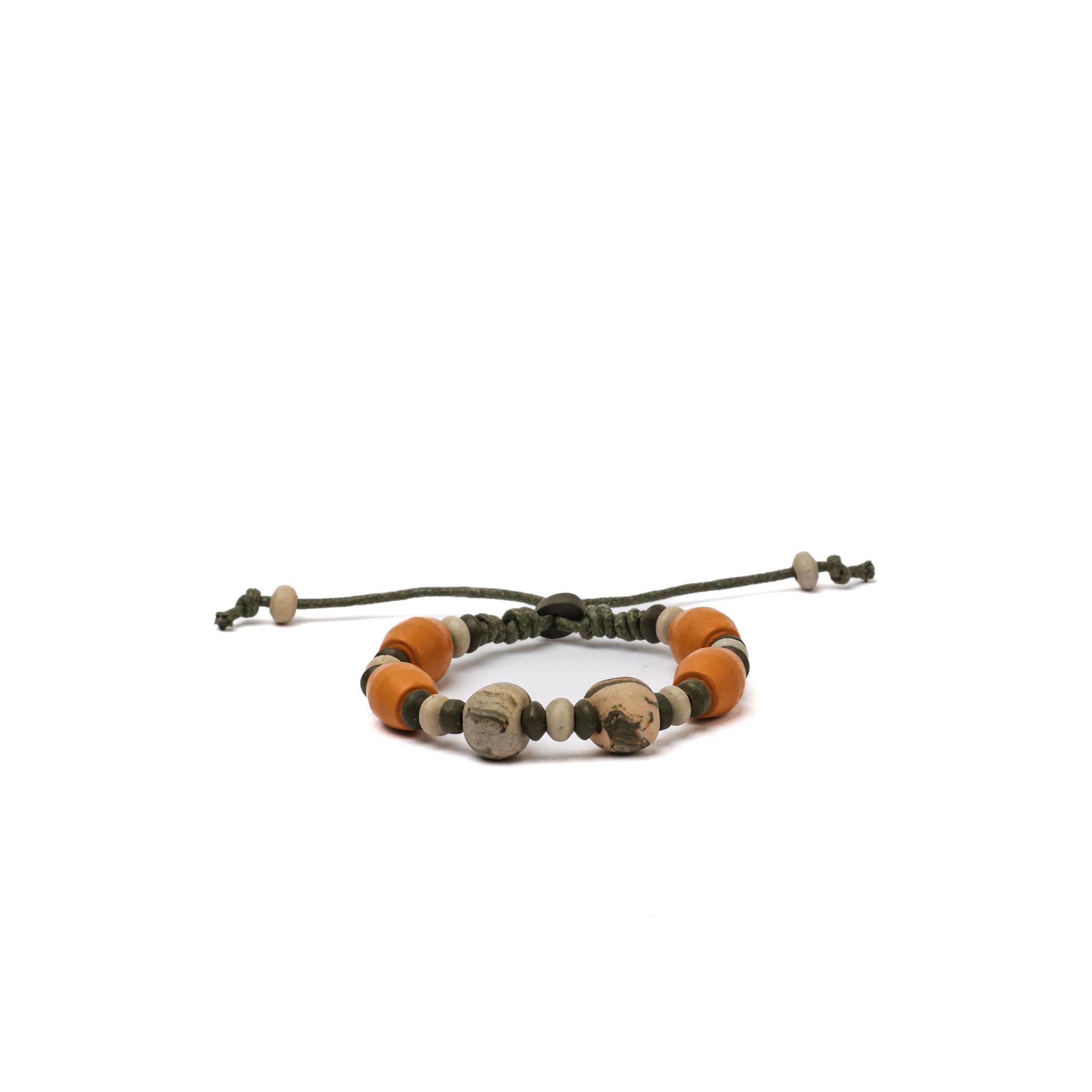 Orange & Green Tribal Bracelet