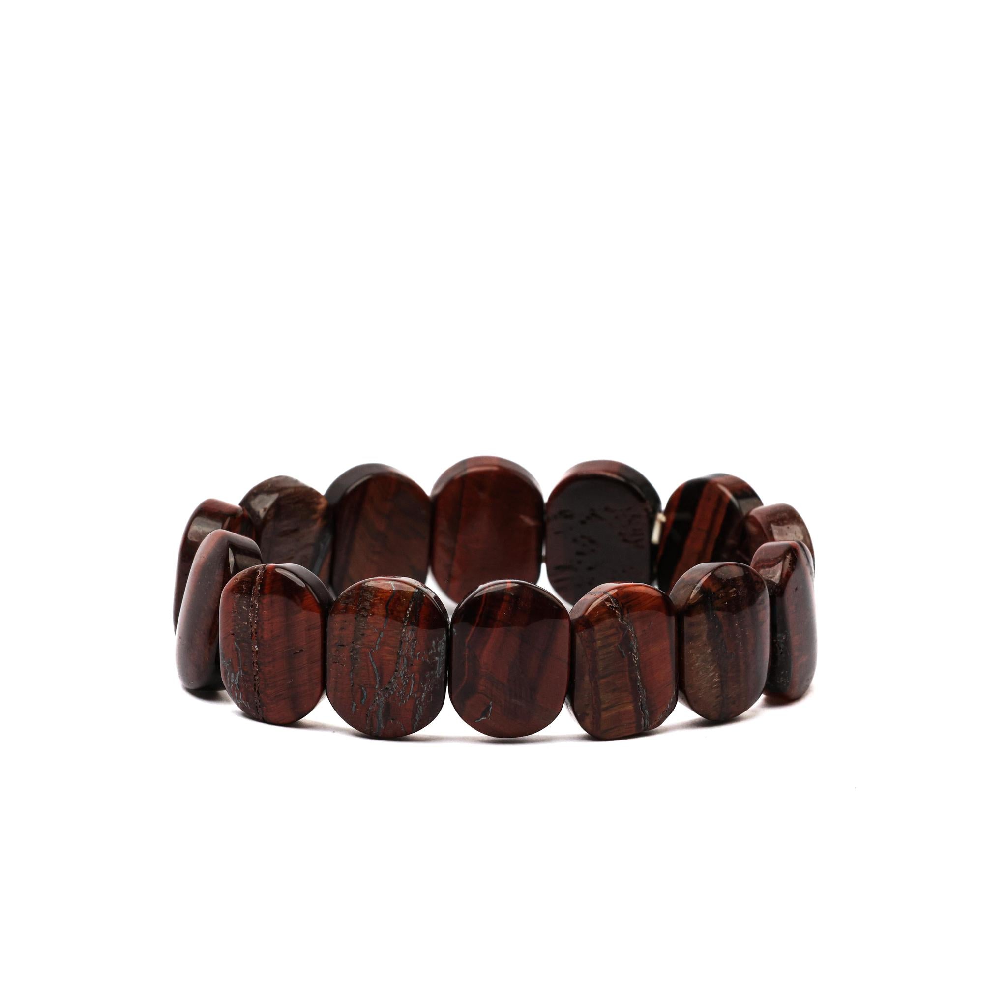 Burnt Brown Tiger Eye Beaded Bracelet