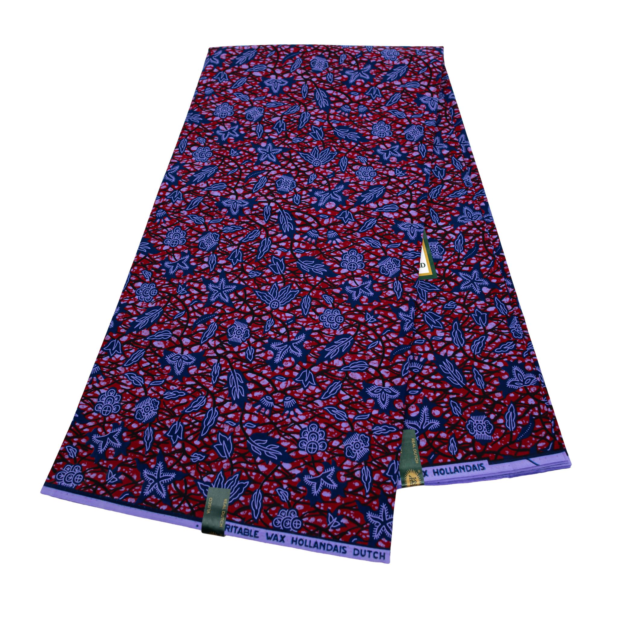 Wine & Blue Wax Pint Fabric - 6 Yards