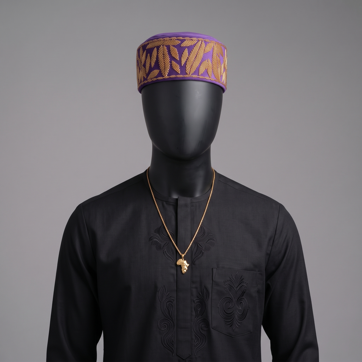 Royal Purple Velvet Beaded Cap