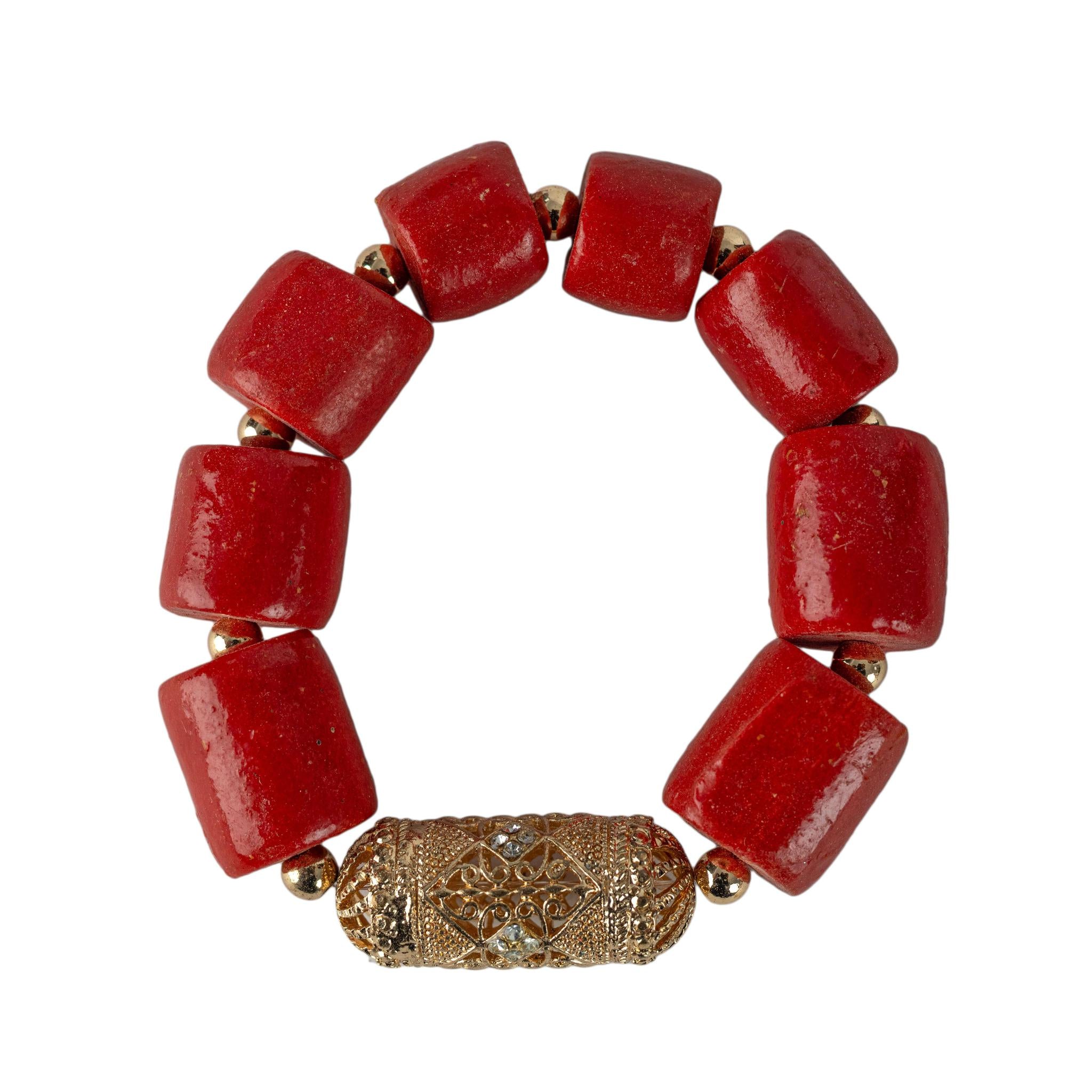Nigerian Coral Bead Three Layers Women's Set