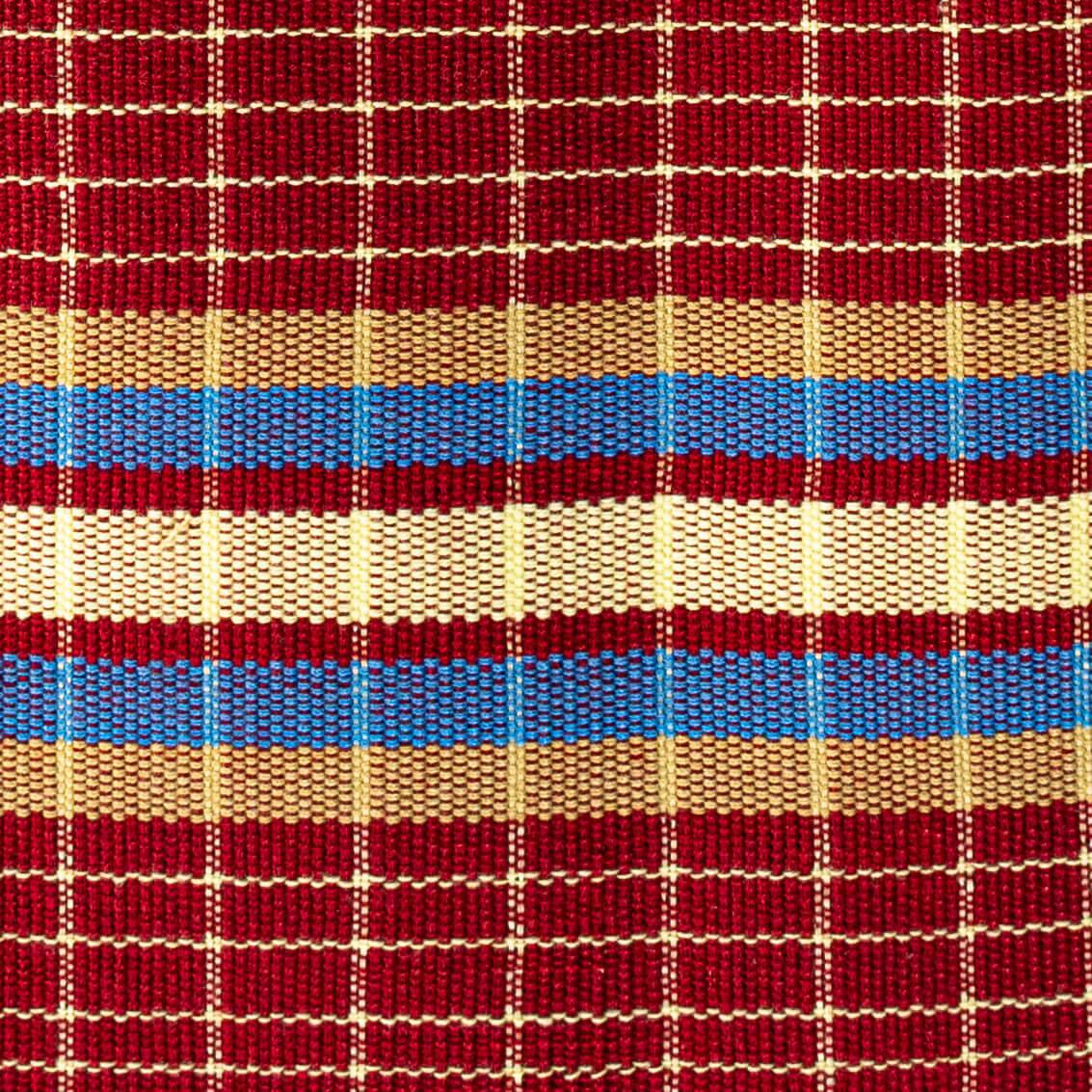 Aso Oke Gele - Head tie - Red, Gold & Blue (Cotton)