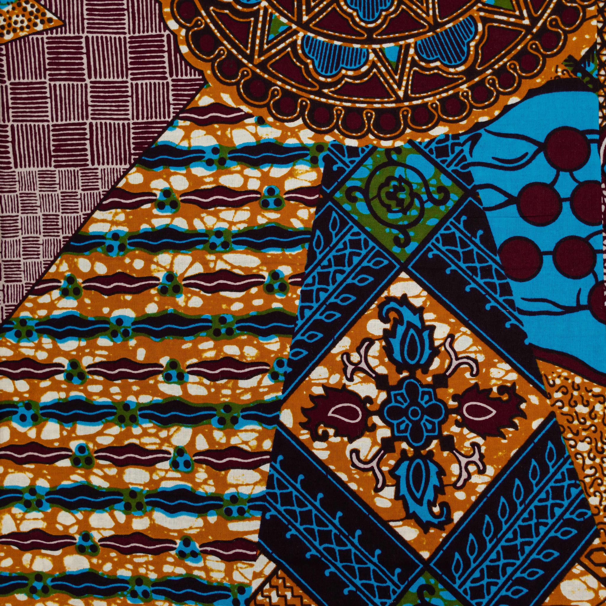 Blue & Wine Wax Pint Fabric - 6 Yards