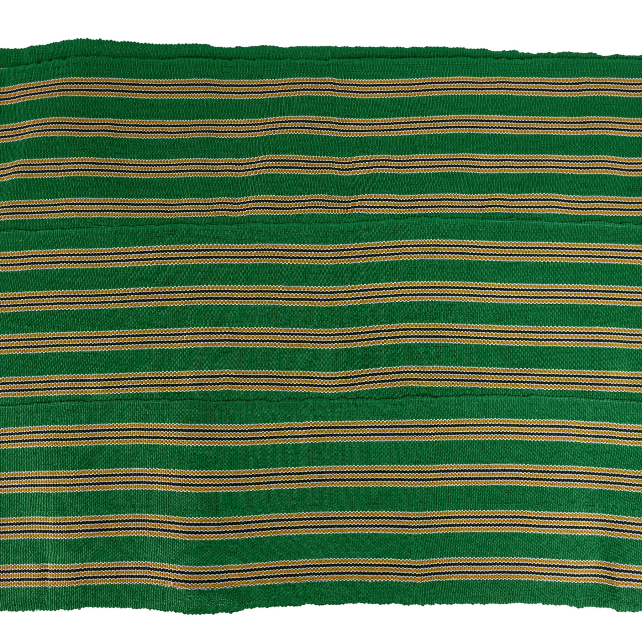 Aso Oke Gele - Headwrap - Green & Gold (Cotton)