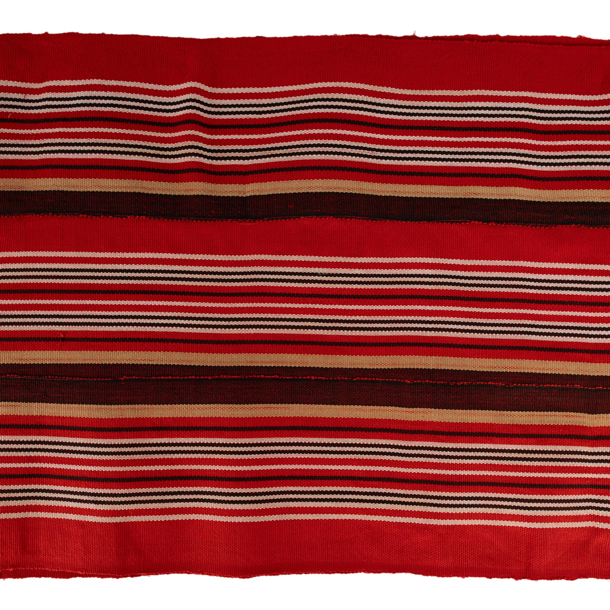 Aso Oke Gele - Headwrap - Red, Brown & White (Cotton)