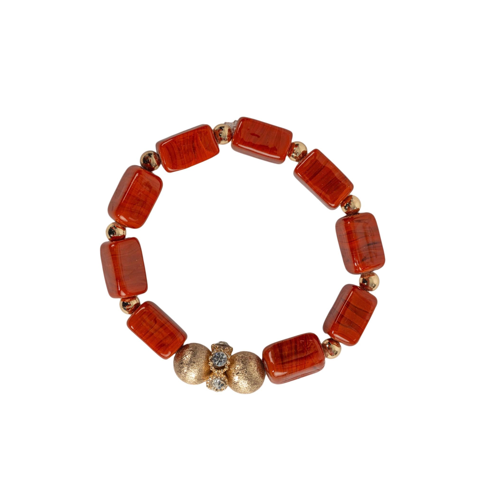 Ceramic Three Row Coral Bead Choker Women Set