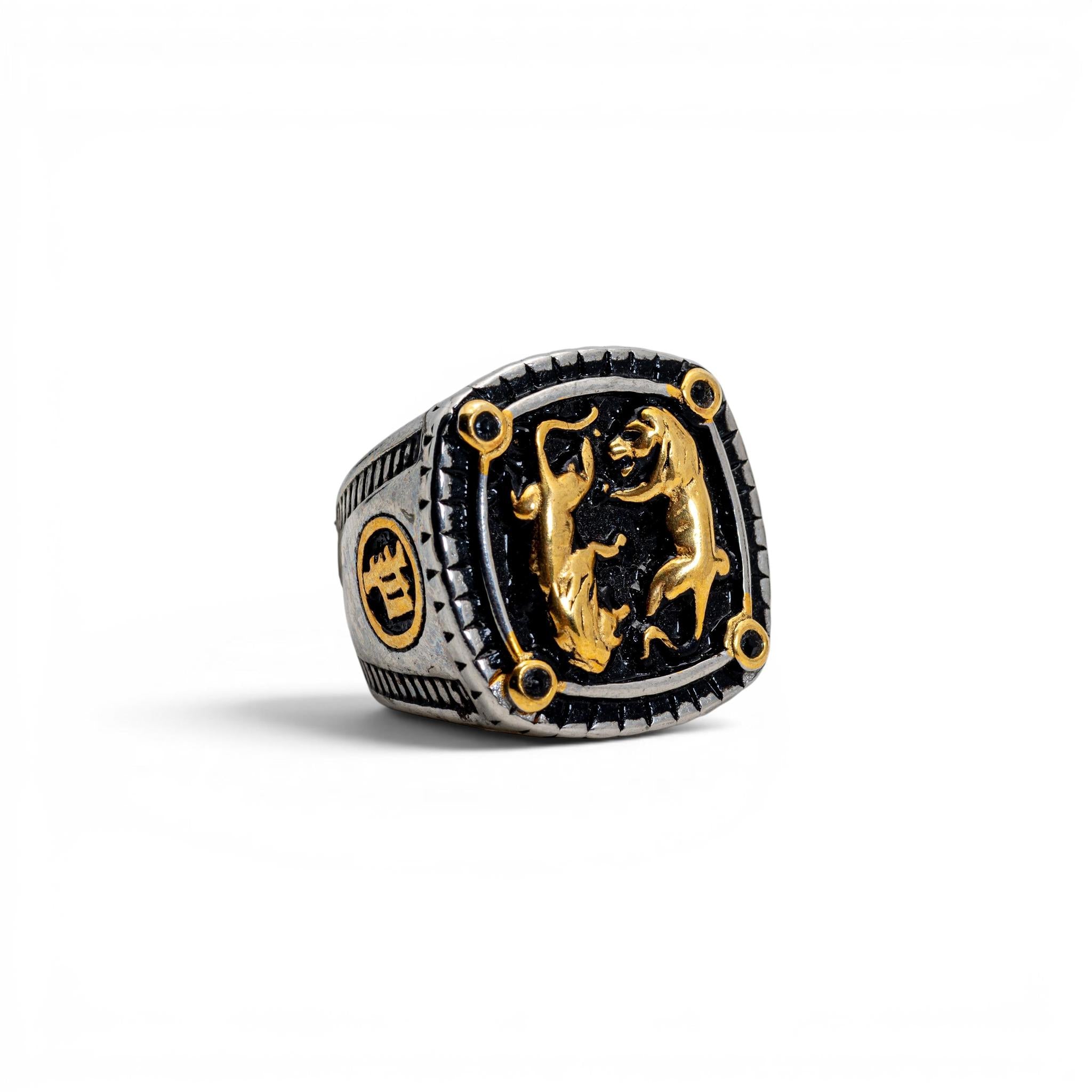 Ornate Heraldic Lion Ring