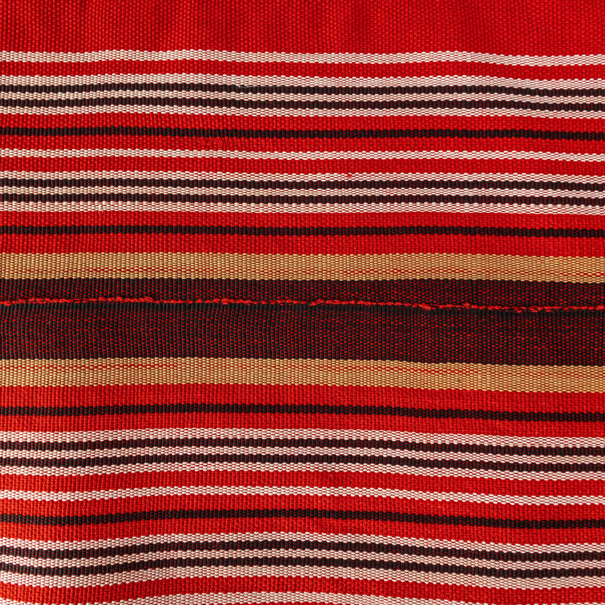 Aso Oke Gele - Headwrap - Red, Brown & White (Cotton)