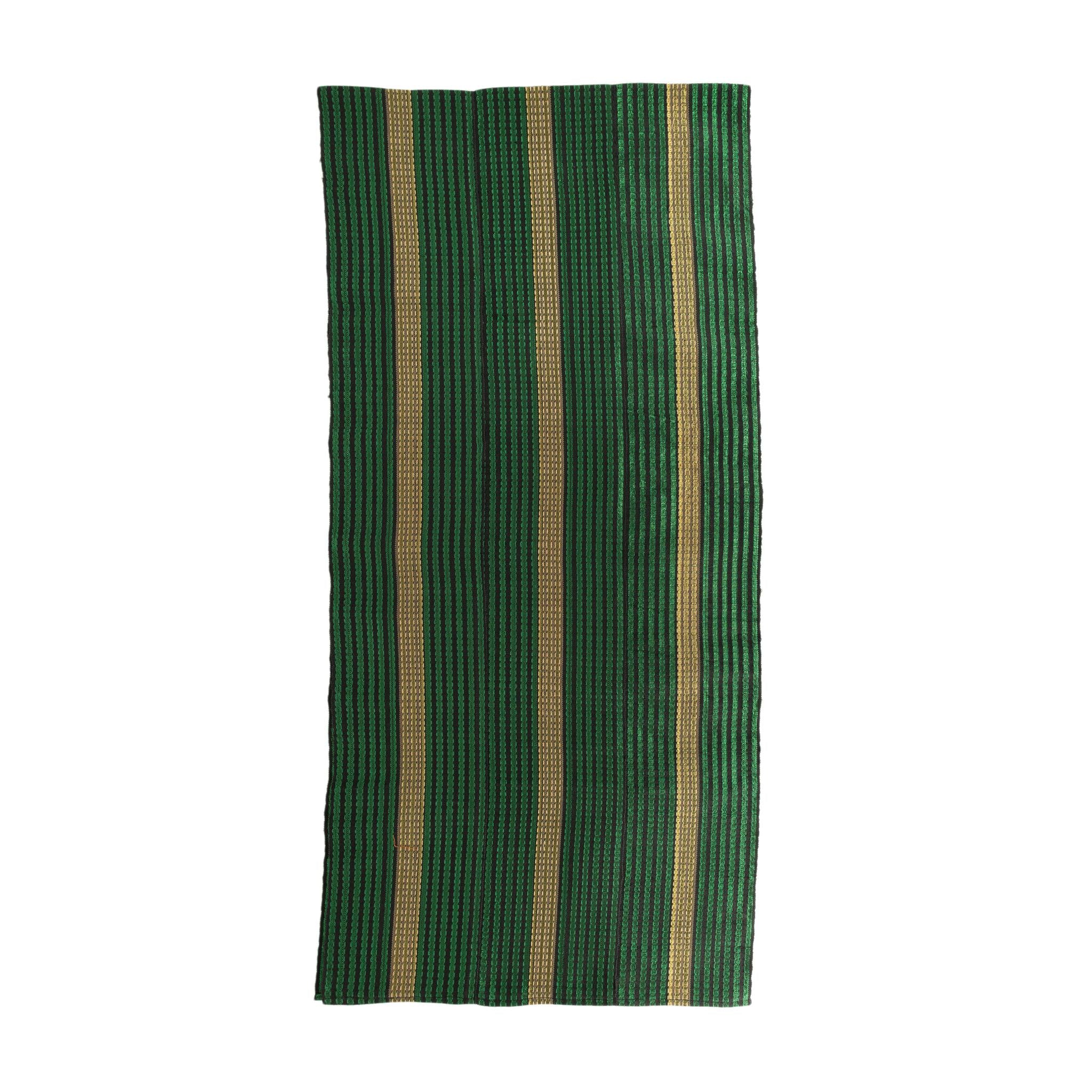 Aso Oke Gele - Headwrap - Green & Gold (Cotton)