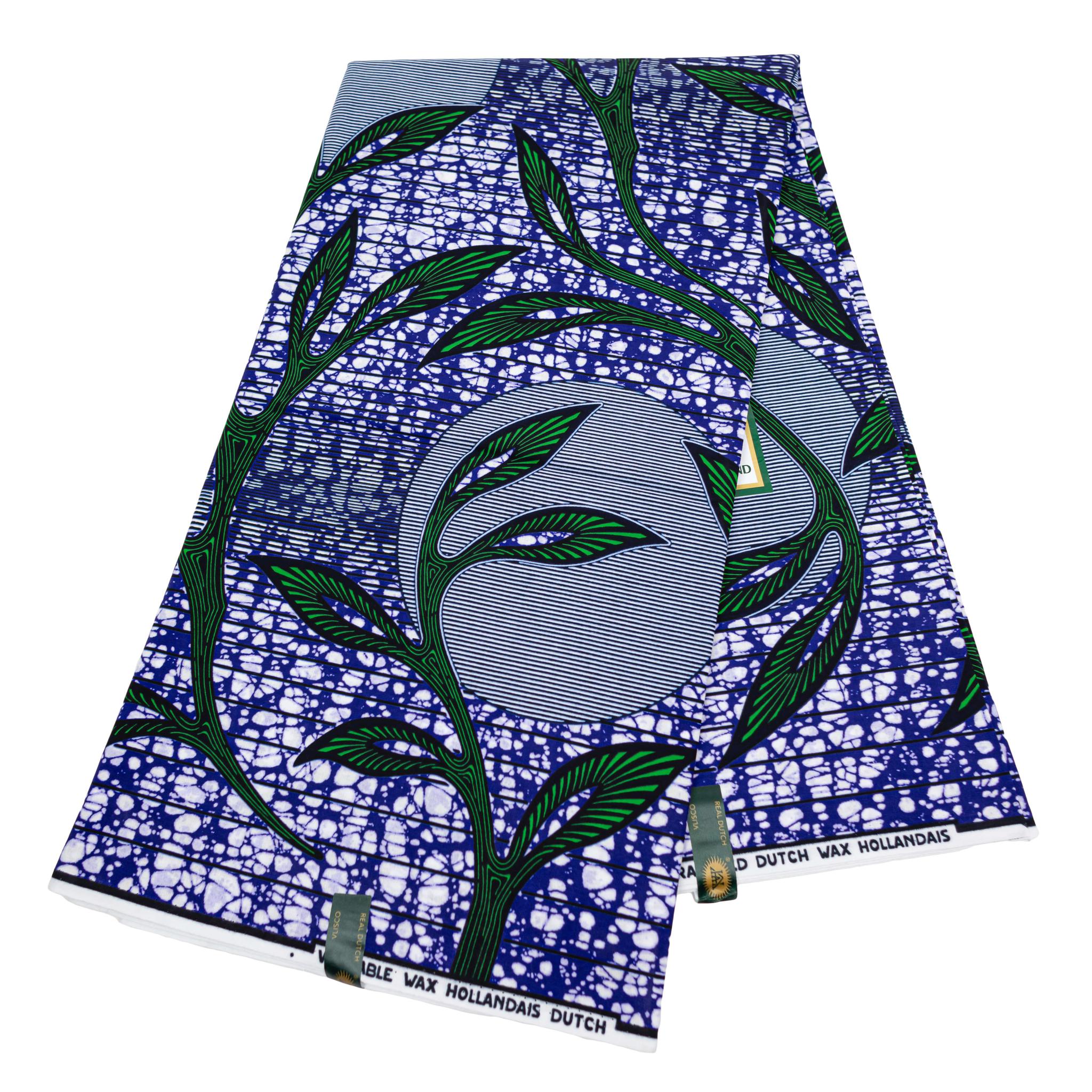 Blue & Green Wax Pint Fabric - 6 Yards