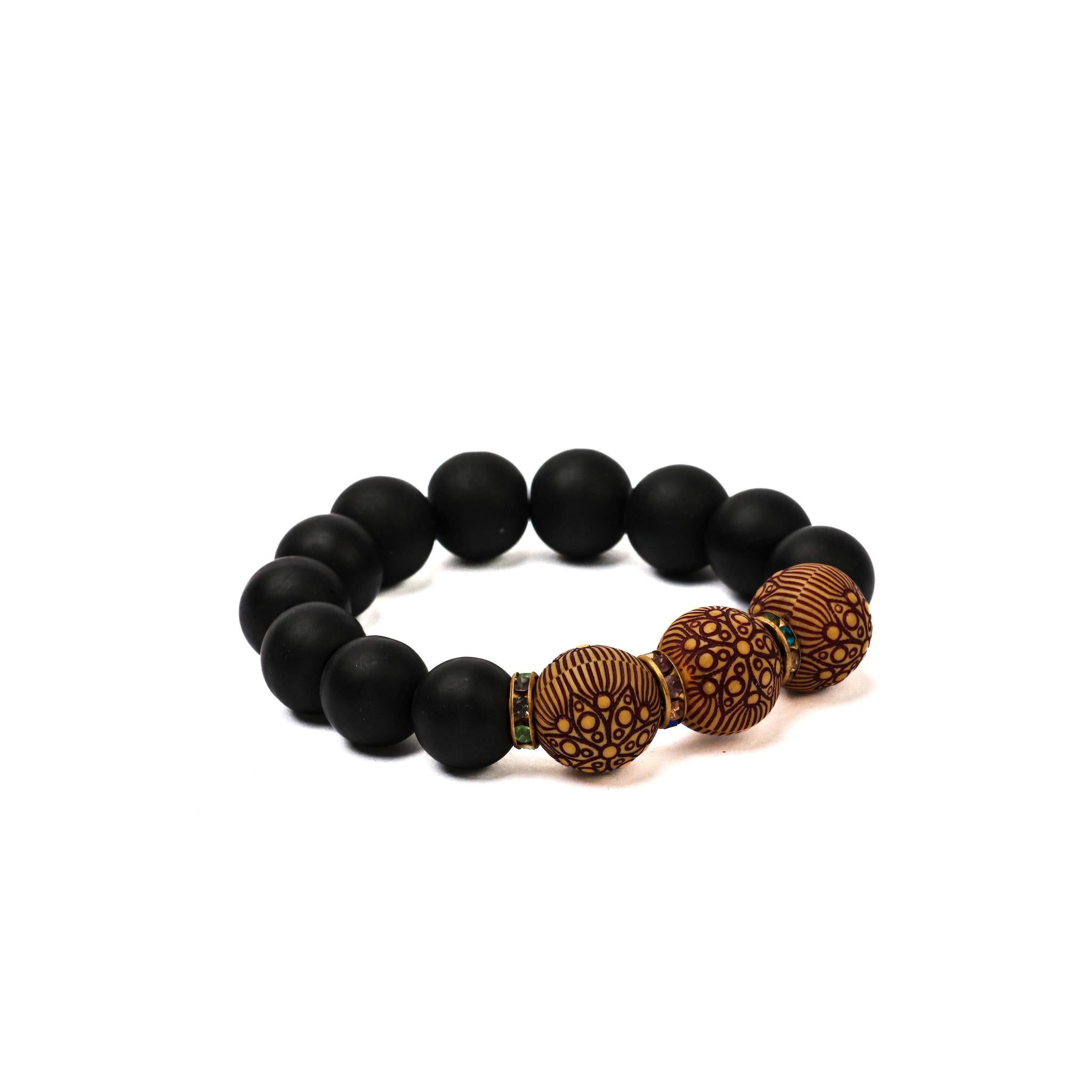 Brown Recycled Ghanaian Bead Bracelet