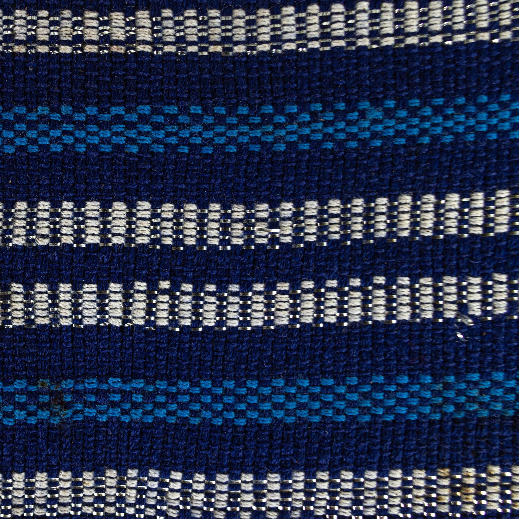 Aso Oke Gele - Headwrap - Blue & Sliver (Cotton)