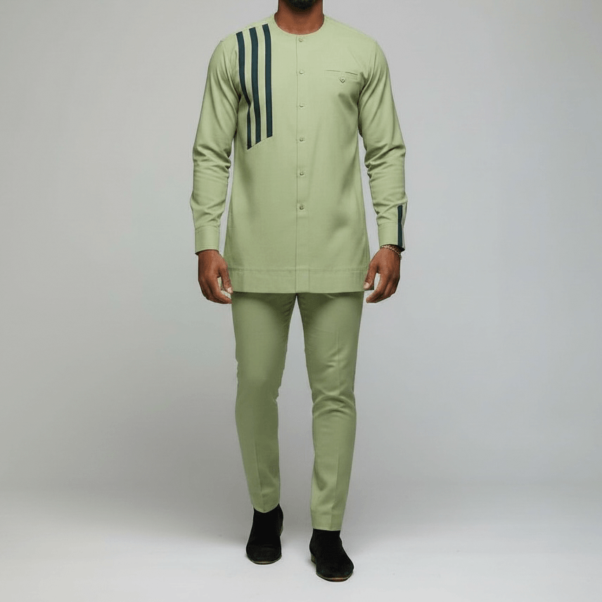 Sage Green Men's Linen Senator Set
