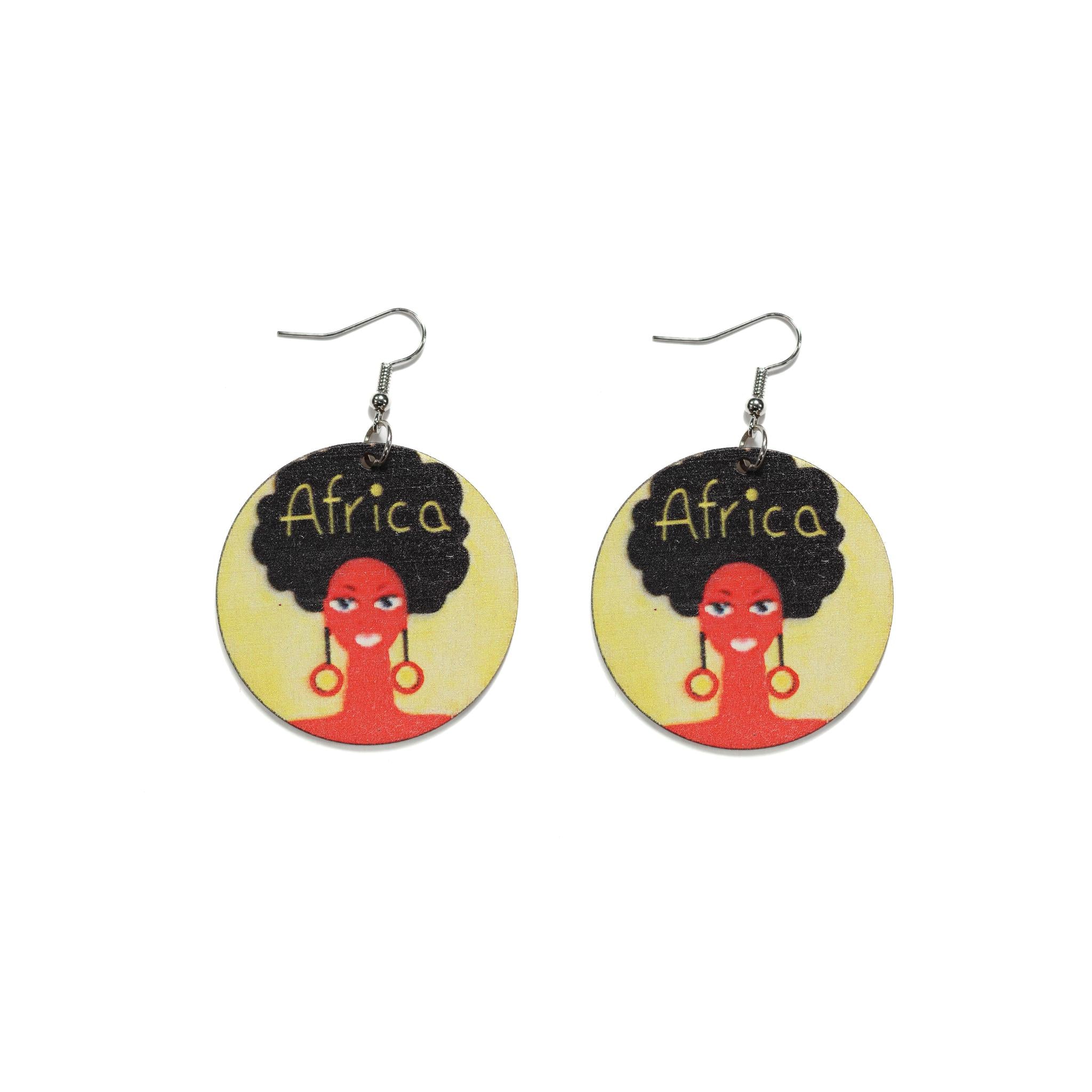 Africa Queen Wooden Earring