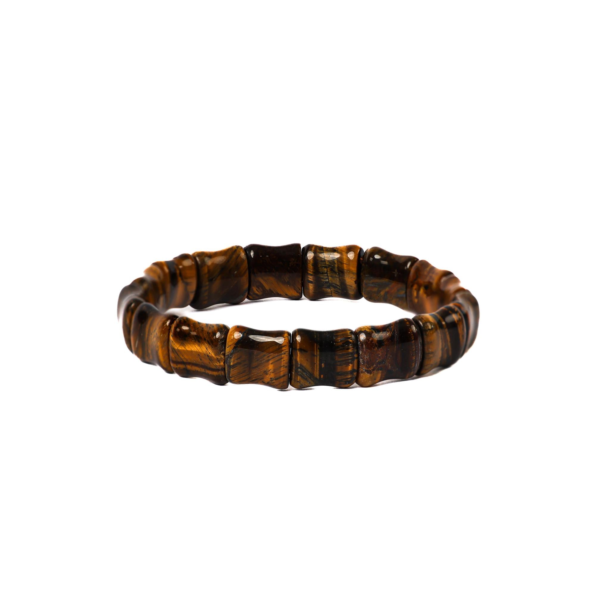 Brown Tiger Eye Stone Bracelet with Golden Luster