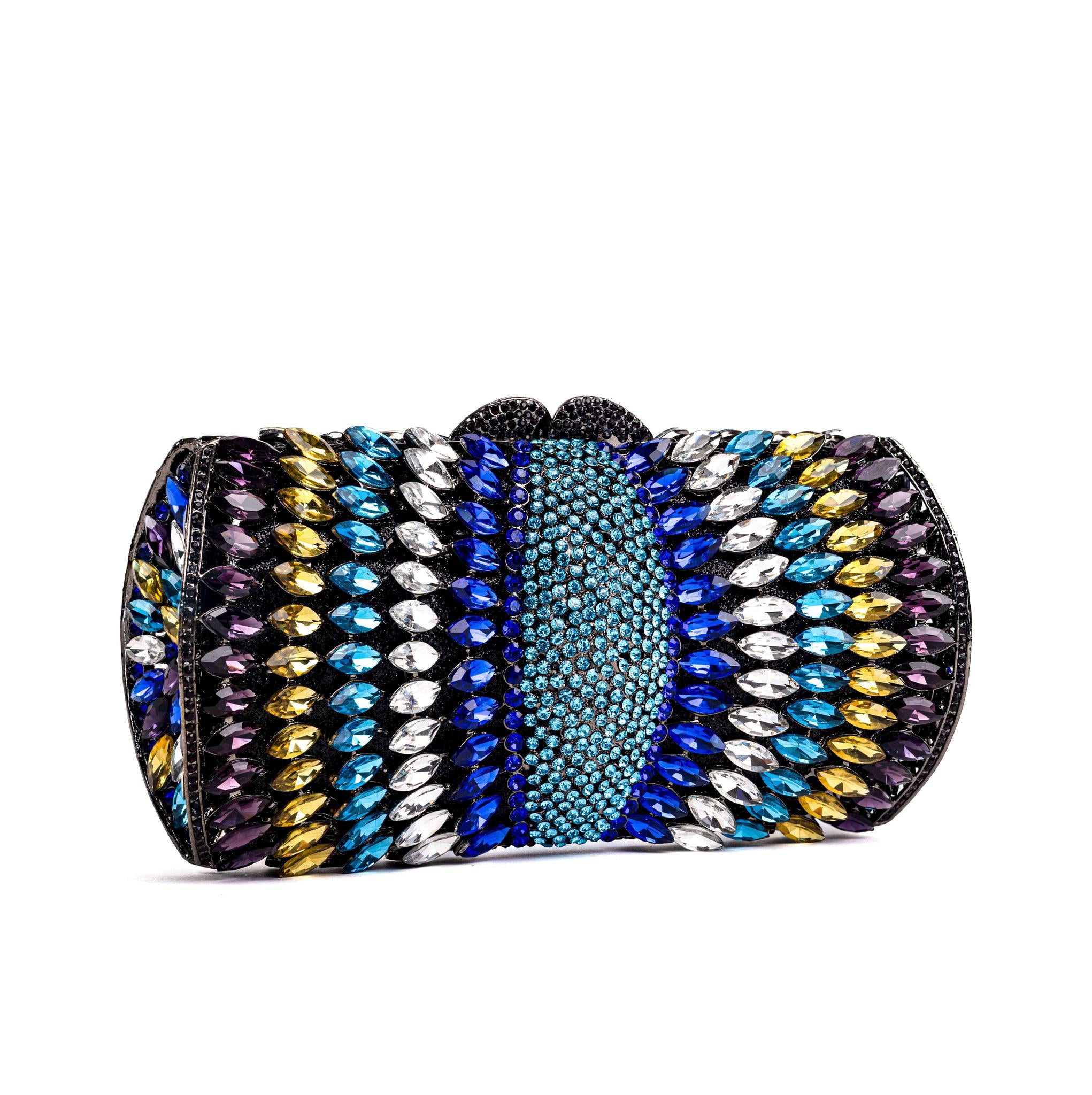 Multicolored Rhinestone Clutch Purse