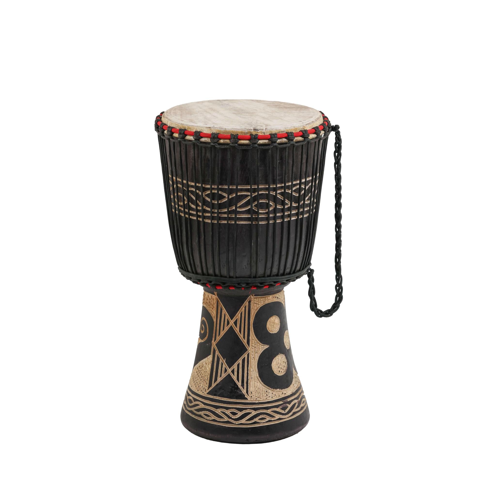 Black Wood Carving - Djembe Drum - Small