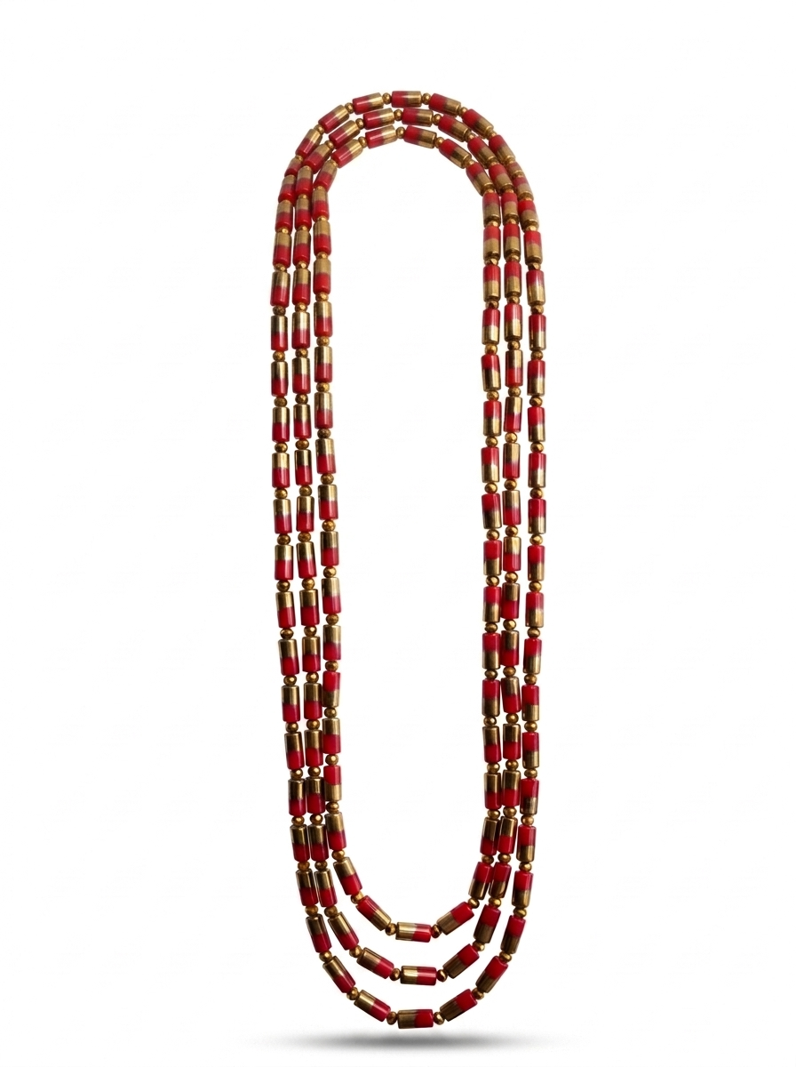 Red & Gold Necklaces with 4 Matching Bracelets