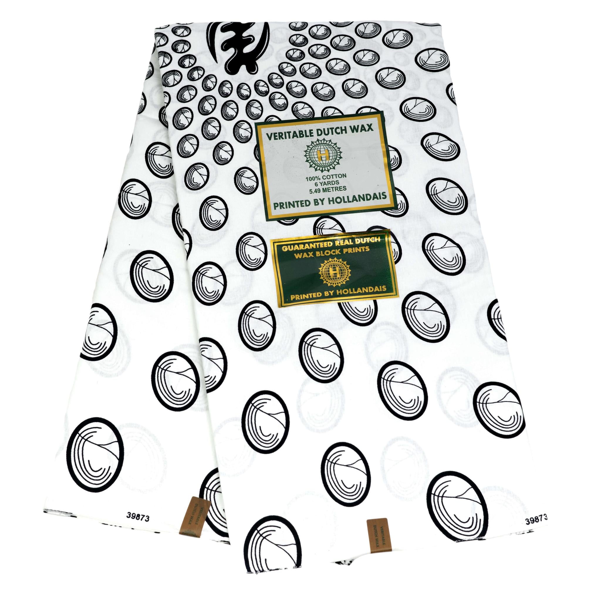 Gye Nyame Hatchet Ankara Wax Print Fabric - 6 Yards