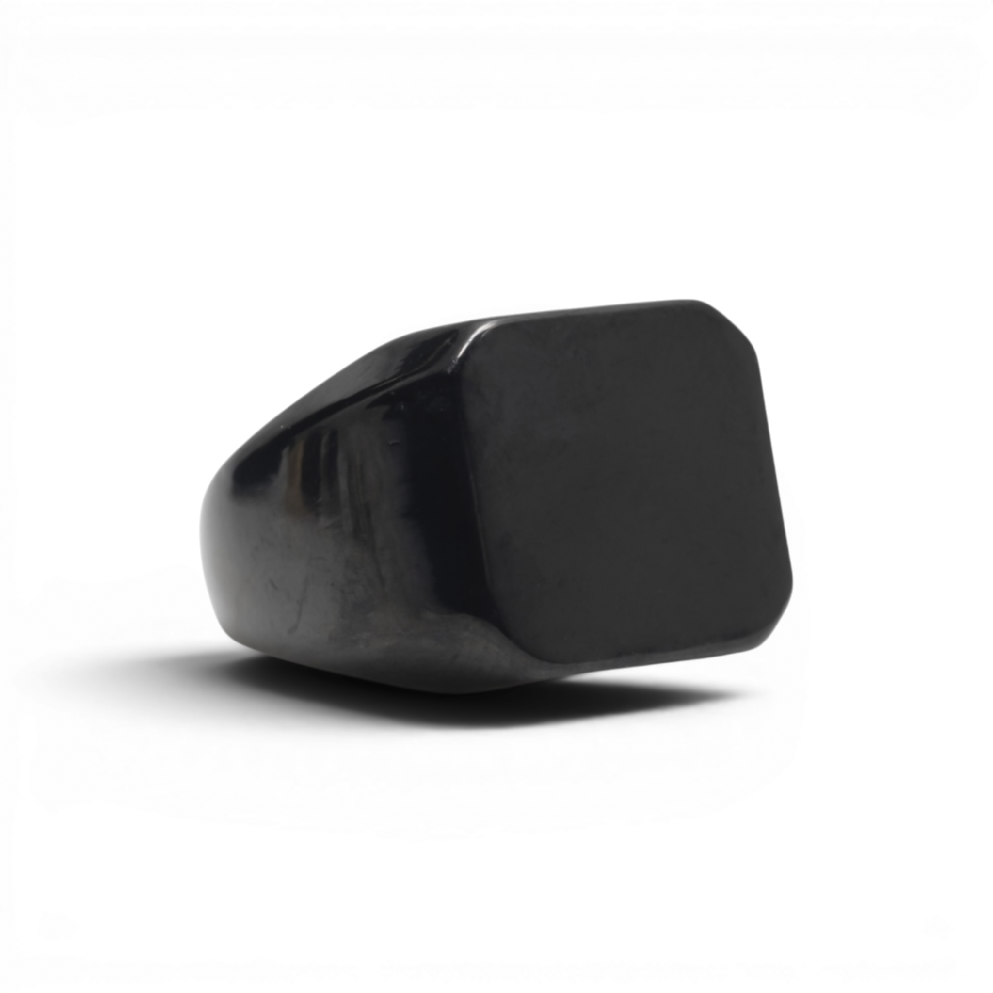 Sleek Polished Black Signet Ring
