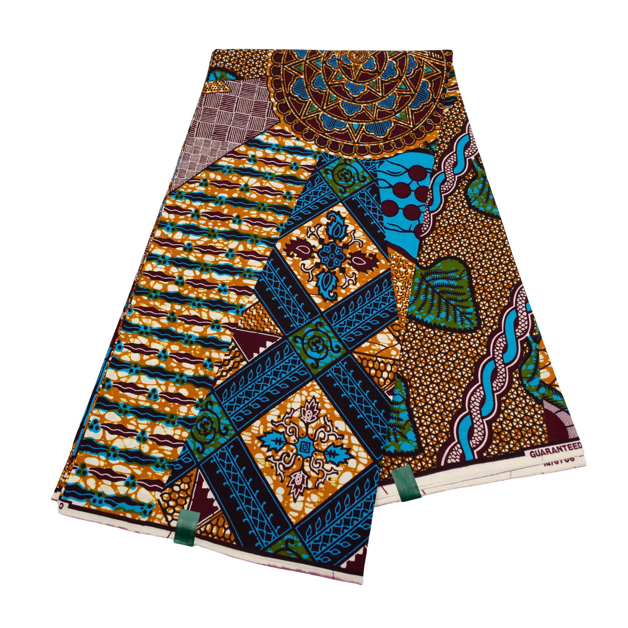 Blue & Wine Wax Pint Fabric - 6 Yards