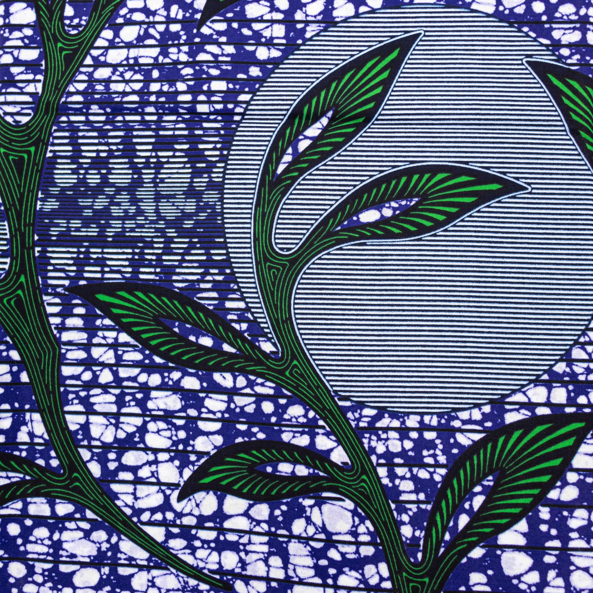 Blue & Green Wax Pint Fabric - 6 Yards