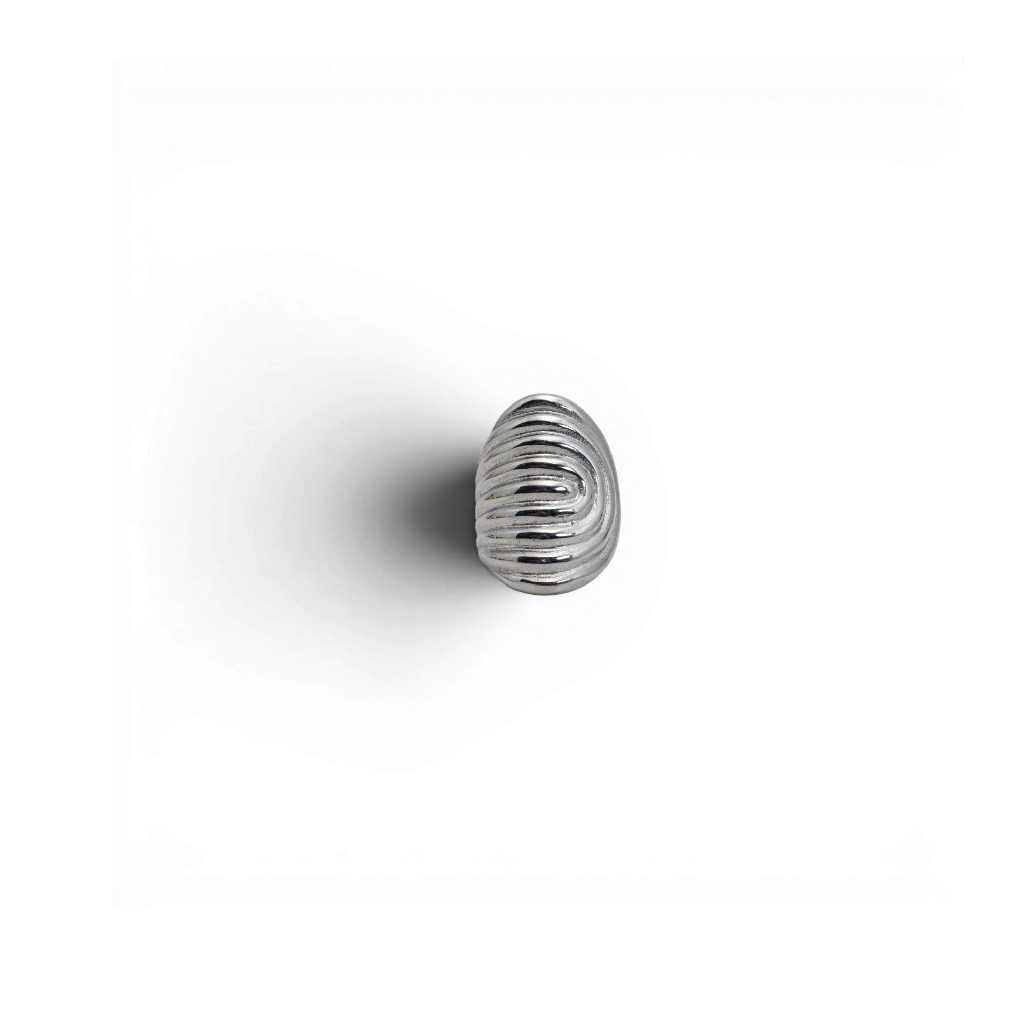 Sculptural Silver-Tone Swirl Dome Ring