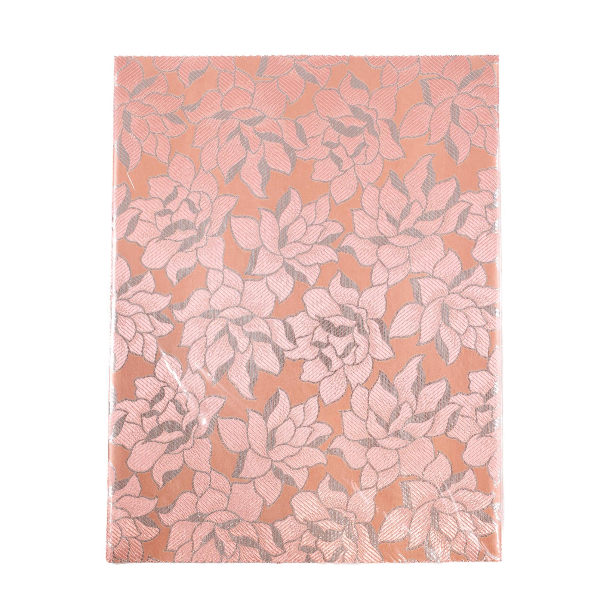 Peach & Silver Petal 2pc Sego Gele