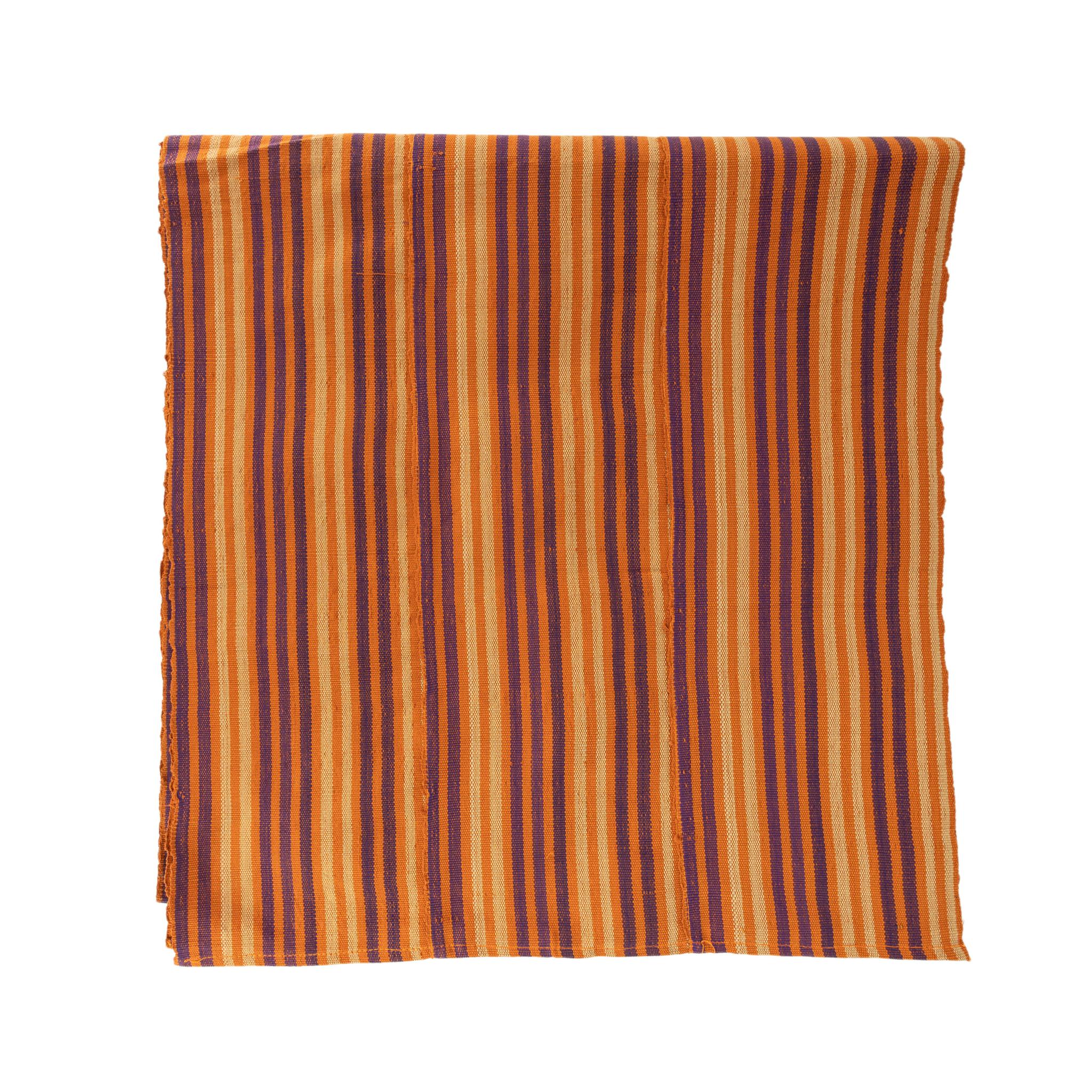 Aso Oke Gele - Headwrap - Orange, Purple & Gold (Cotton)