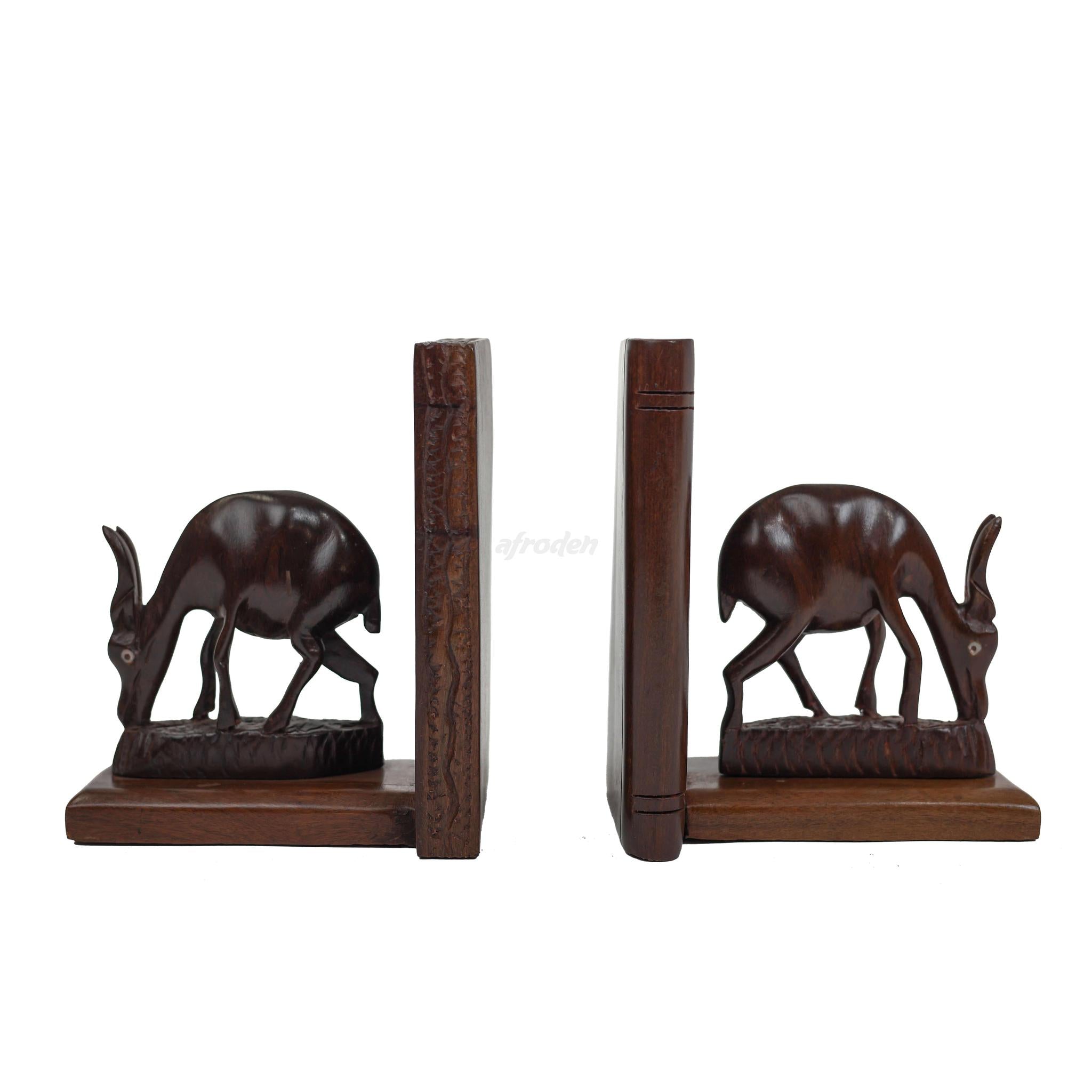 Vintage Wooden Antelope Bookends