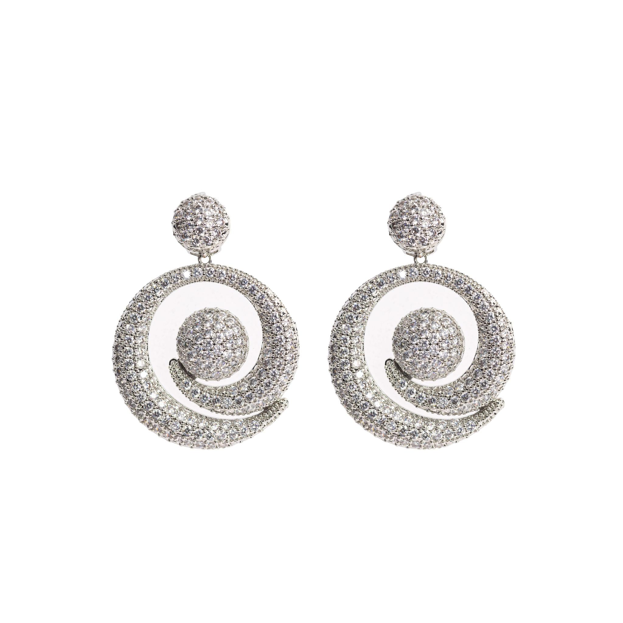 Silver Spiral Drop Earring