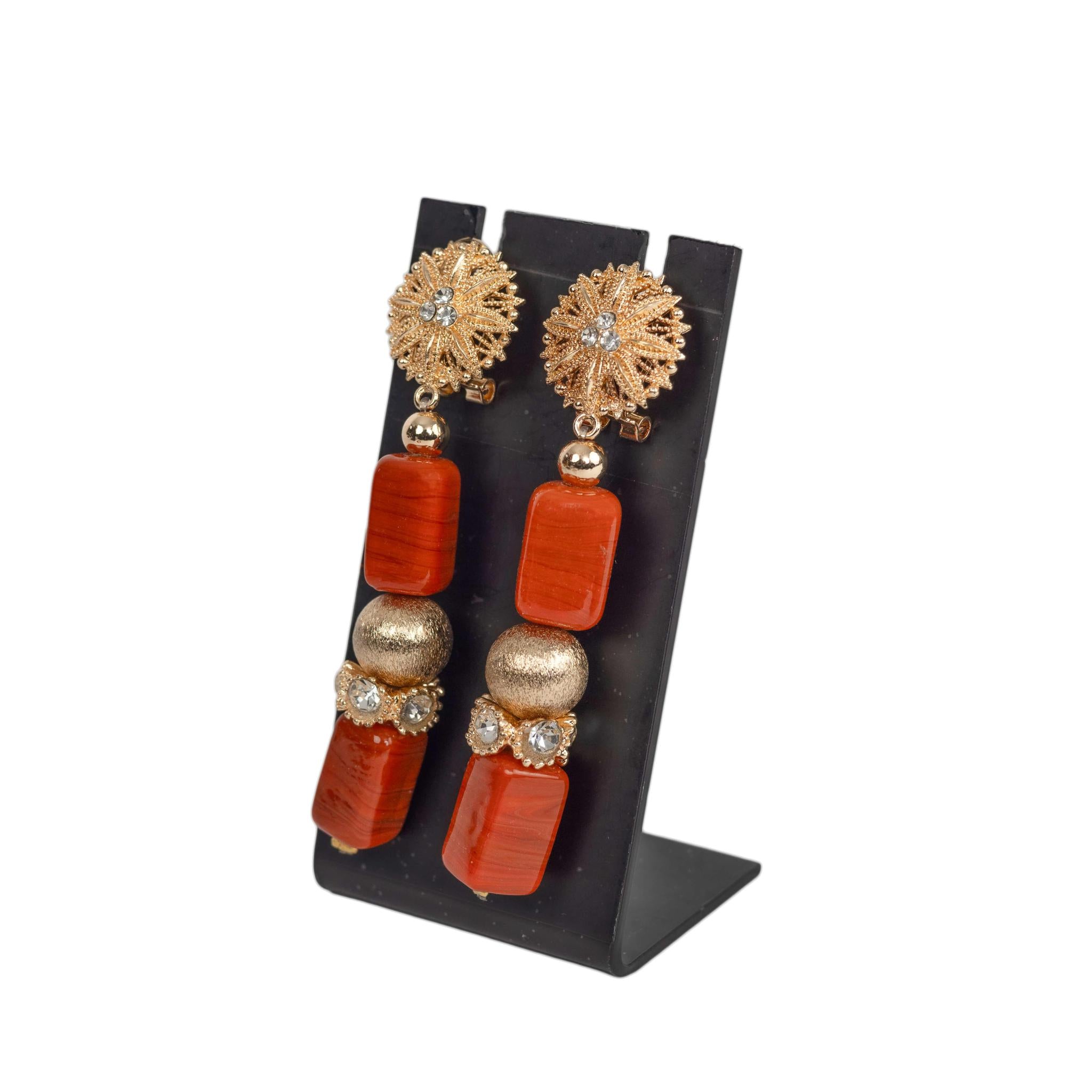 Ceramic Three Row Coral Bead Choker Women Set